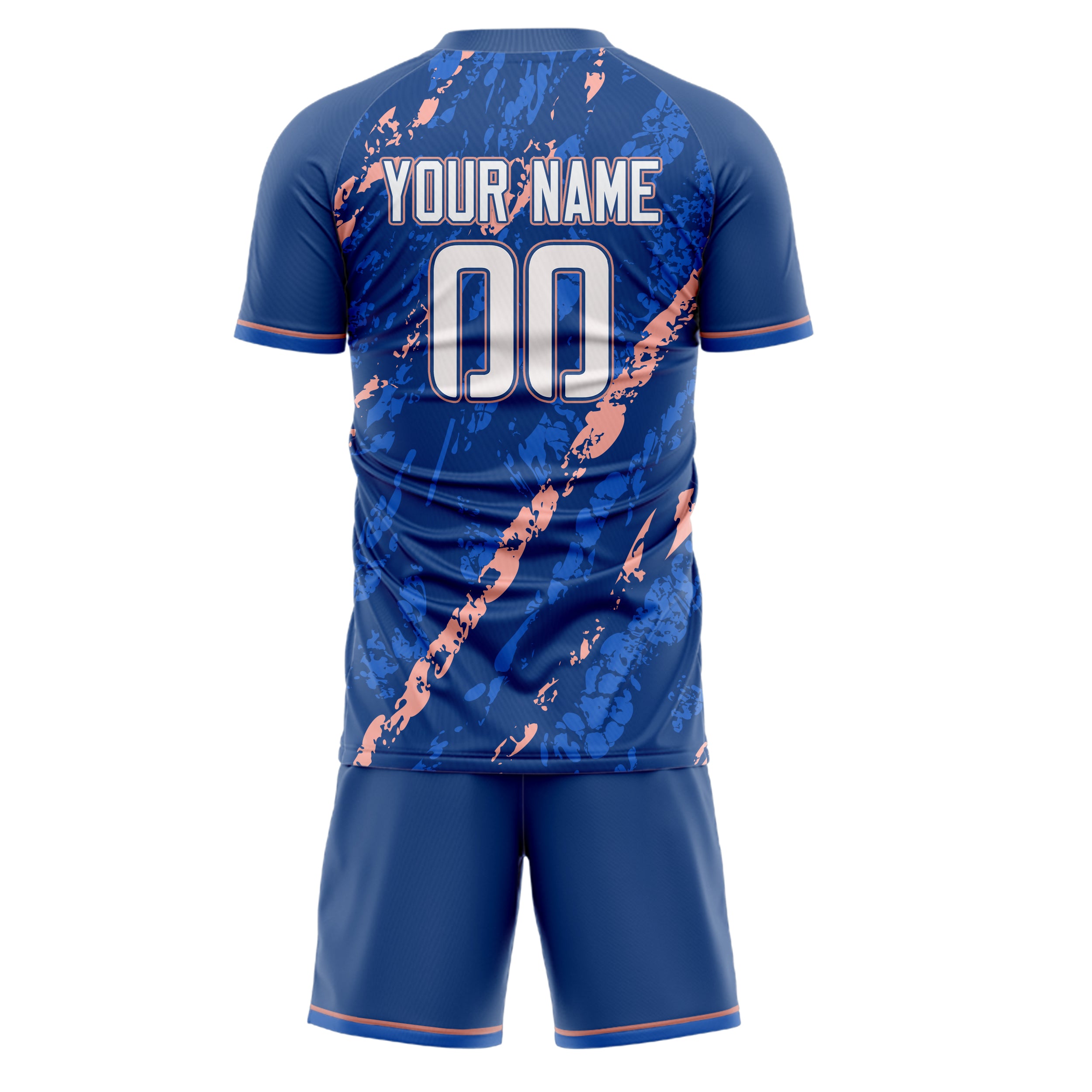 Custom Navy Pink GeometricalPattern Soccer Jersey
