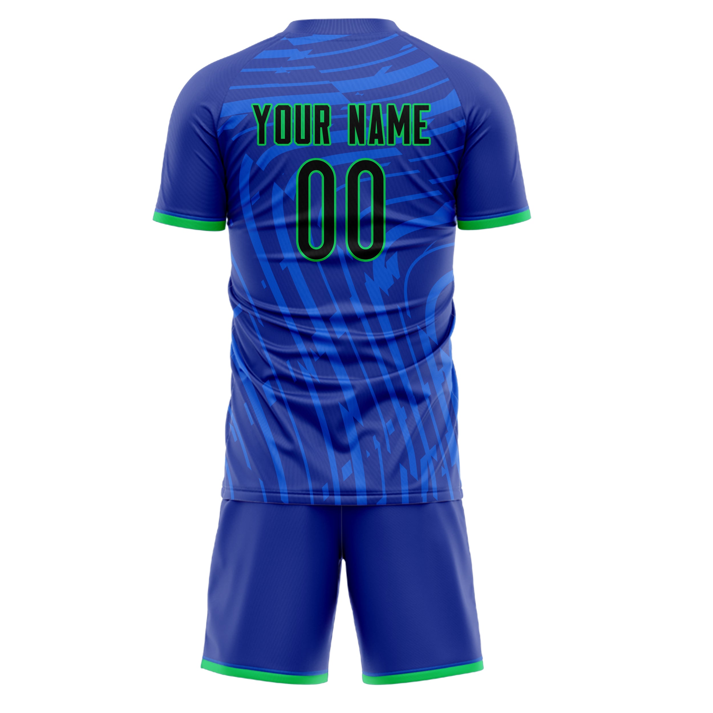 Custom Blue Teal GeometricalPattern Soccer Jersey