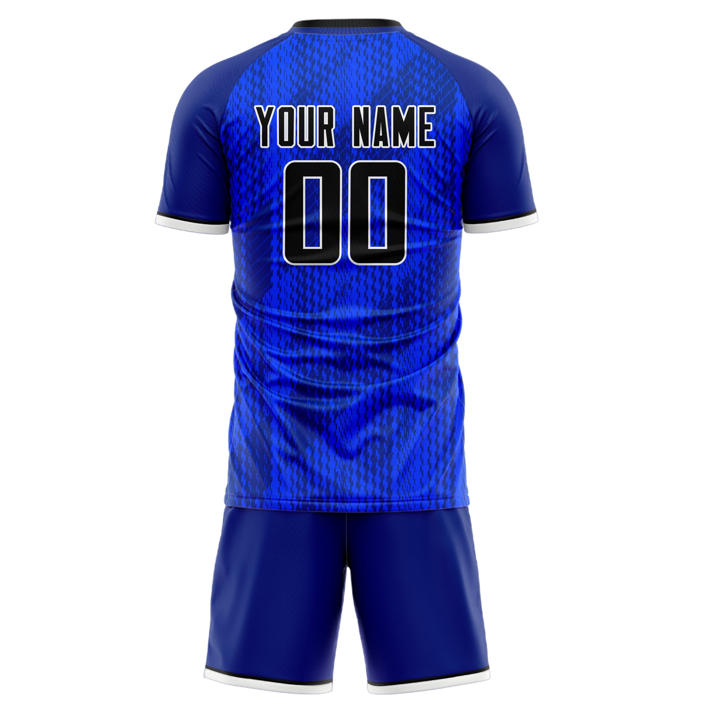 Custom Blue Navy GeometricalPattern Soccer Jersey
