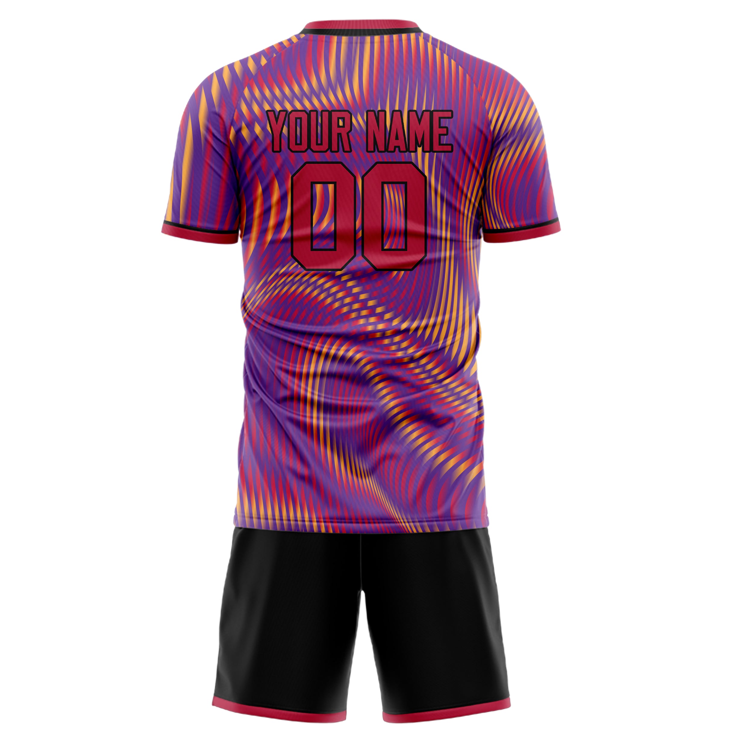 Custom Purple Red GeometricalPattern Soccer Jersey