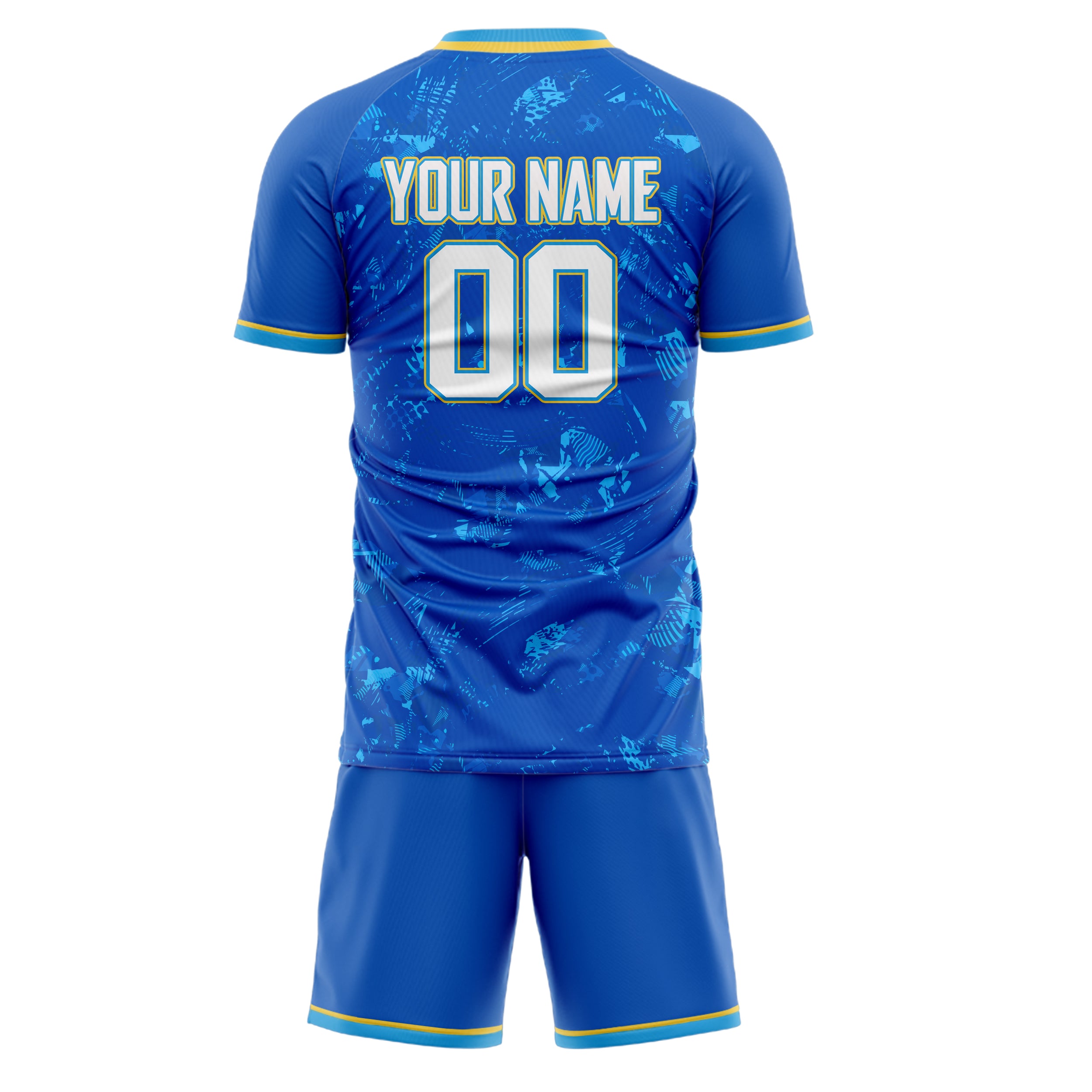 Custom Royal Gold GeometricalPattern Soccer Jersey