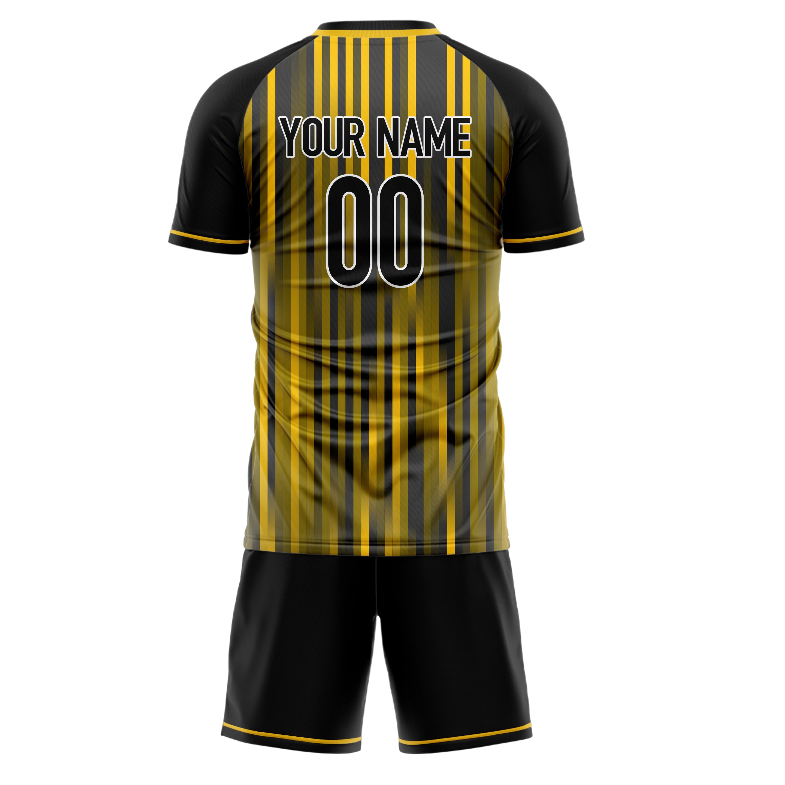 Custom Gold Black GeometricalPattern Soccer Jersey