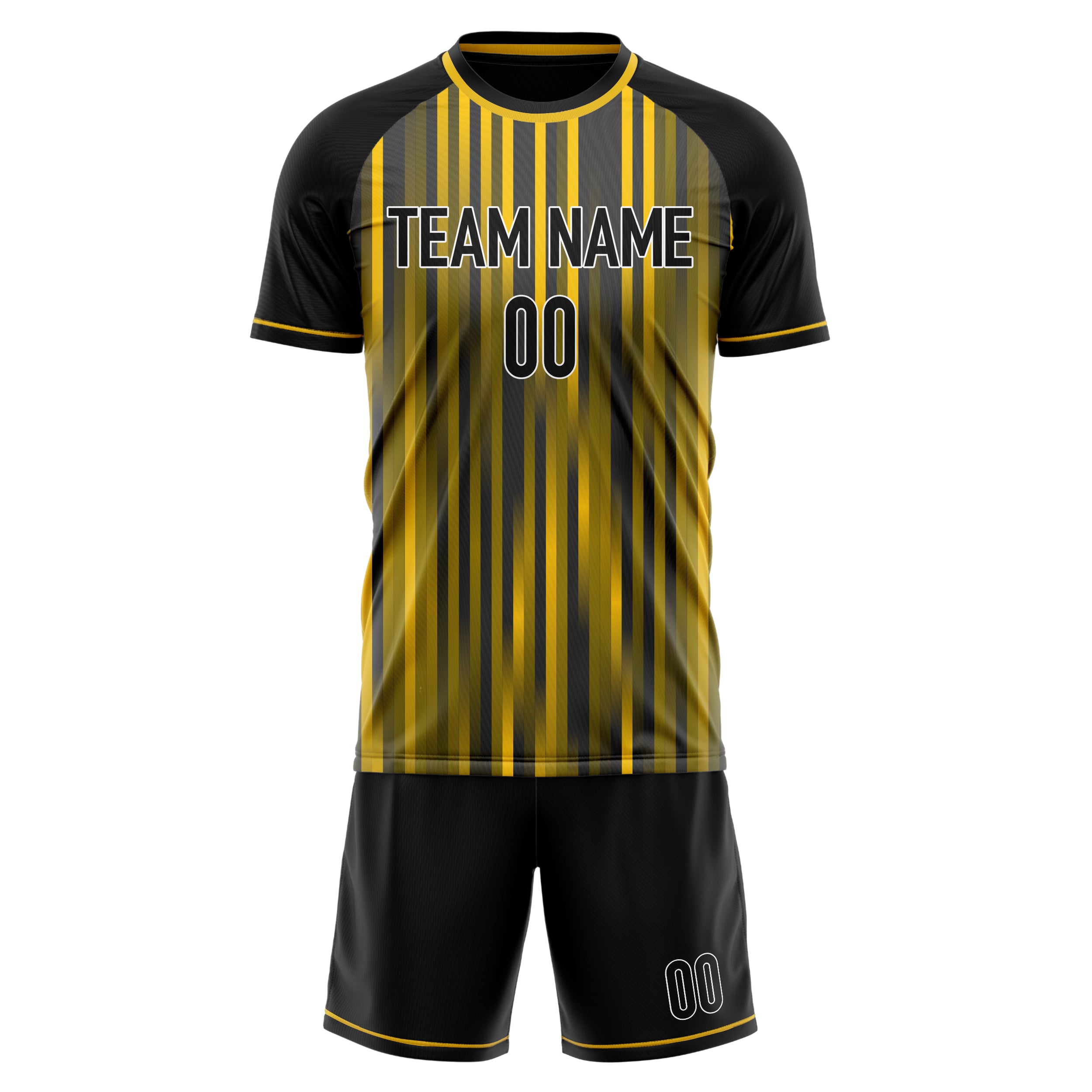 Custom Gold Black GeometricalPattern Soccer Jersey