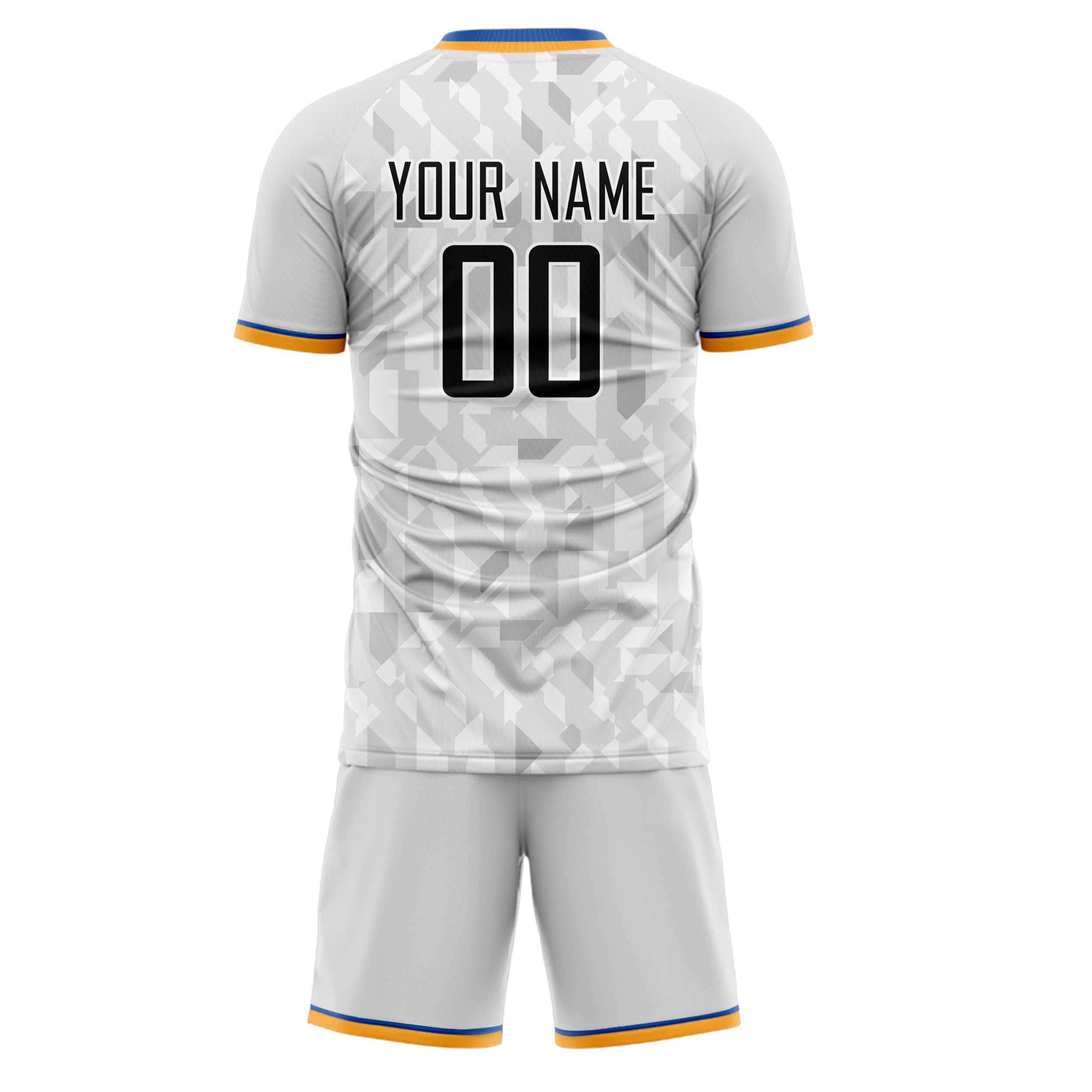 Custom Gray Black GeometricalPattern Soccer Jersey