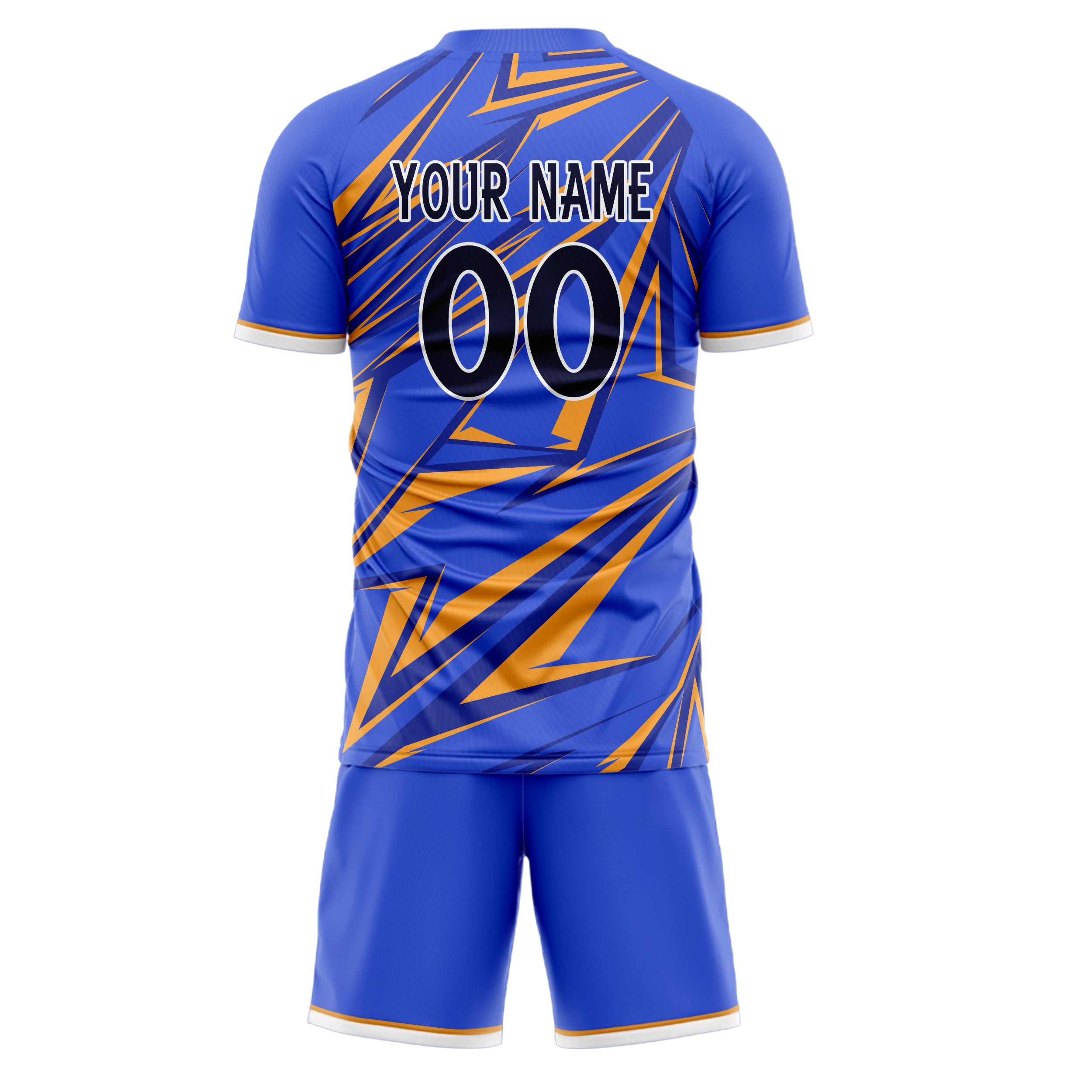 Custom Purple Gold GeometricalPattern Soccer Jersey