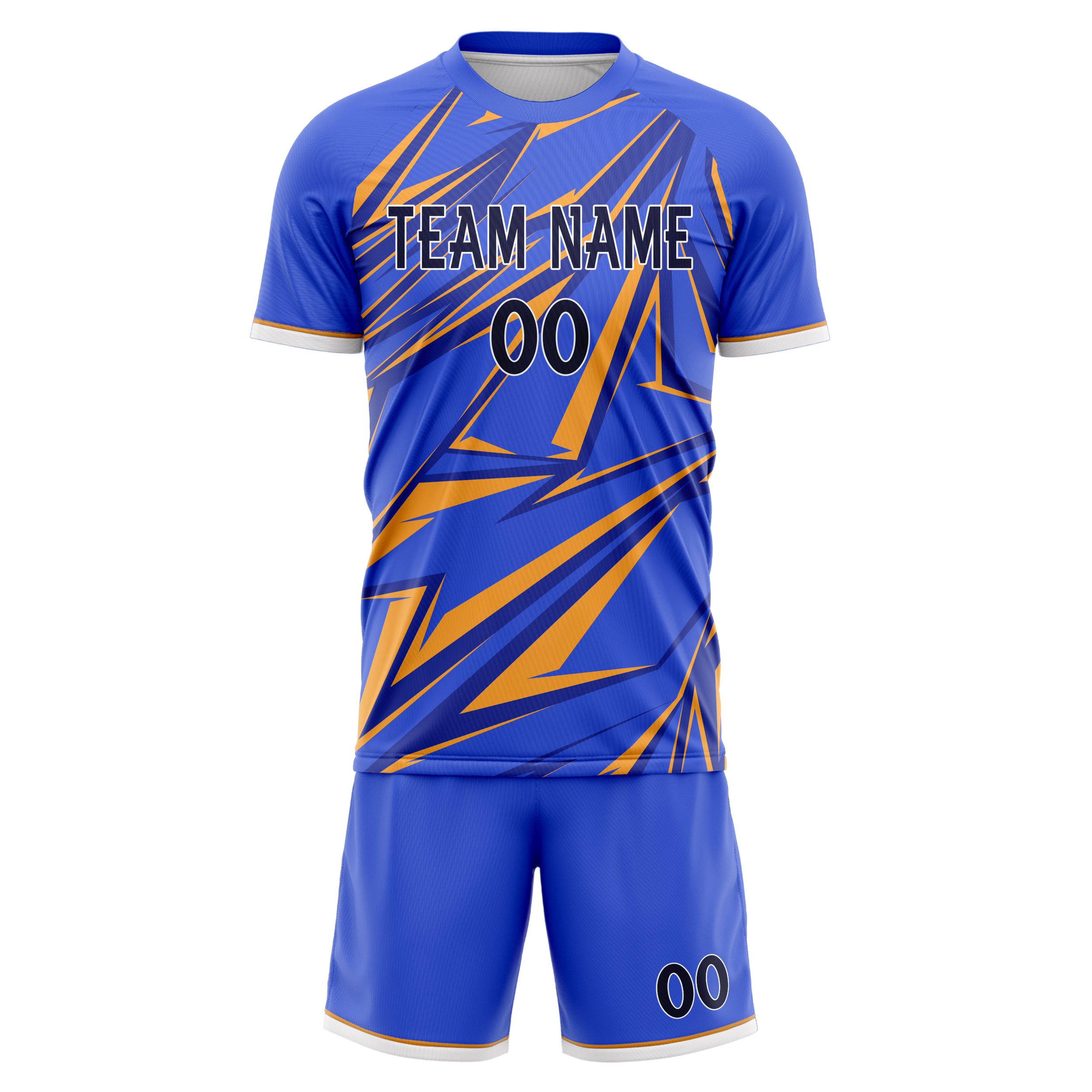 Custom Purple Gold GeometricalPattern Soccer Jersey