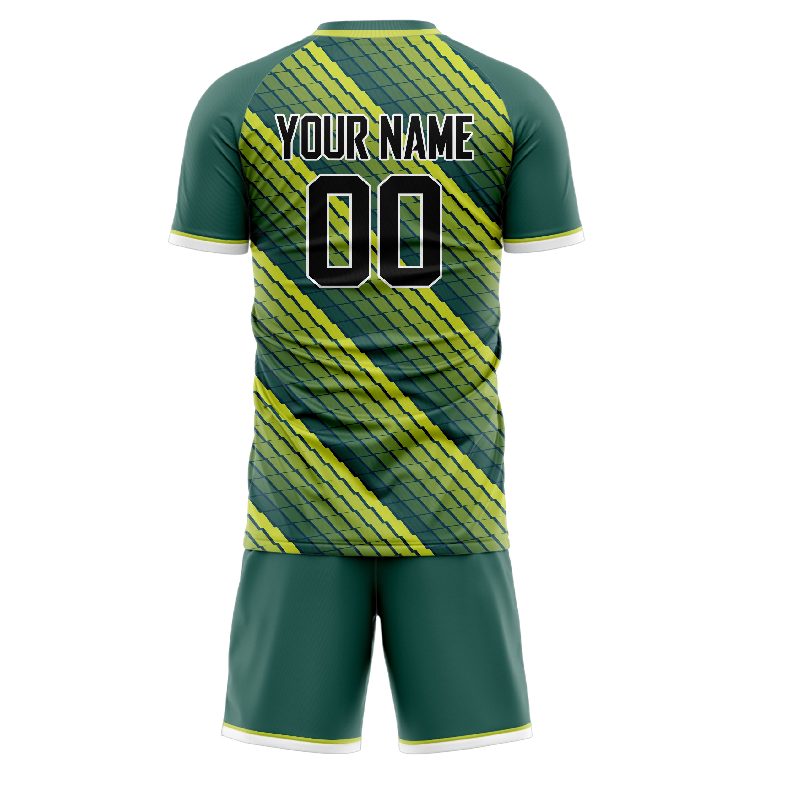 Custom Gray Teal GeometricalPattern Soccer Jersey
