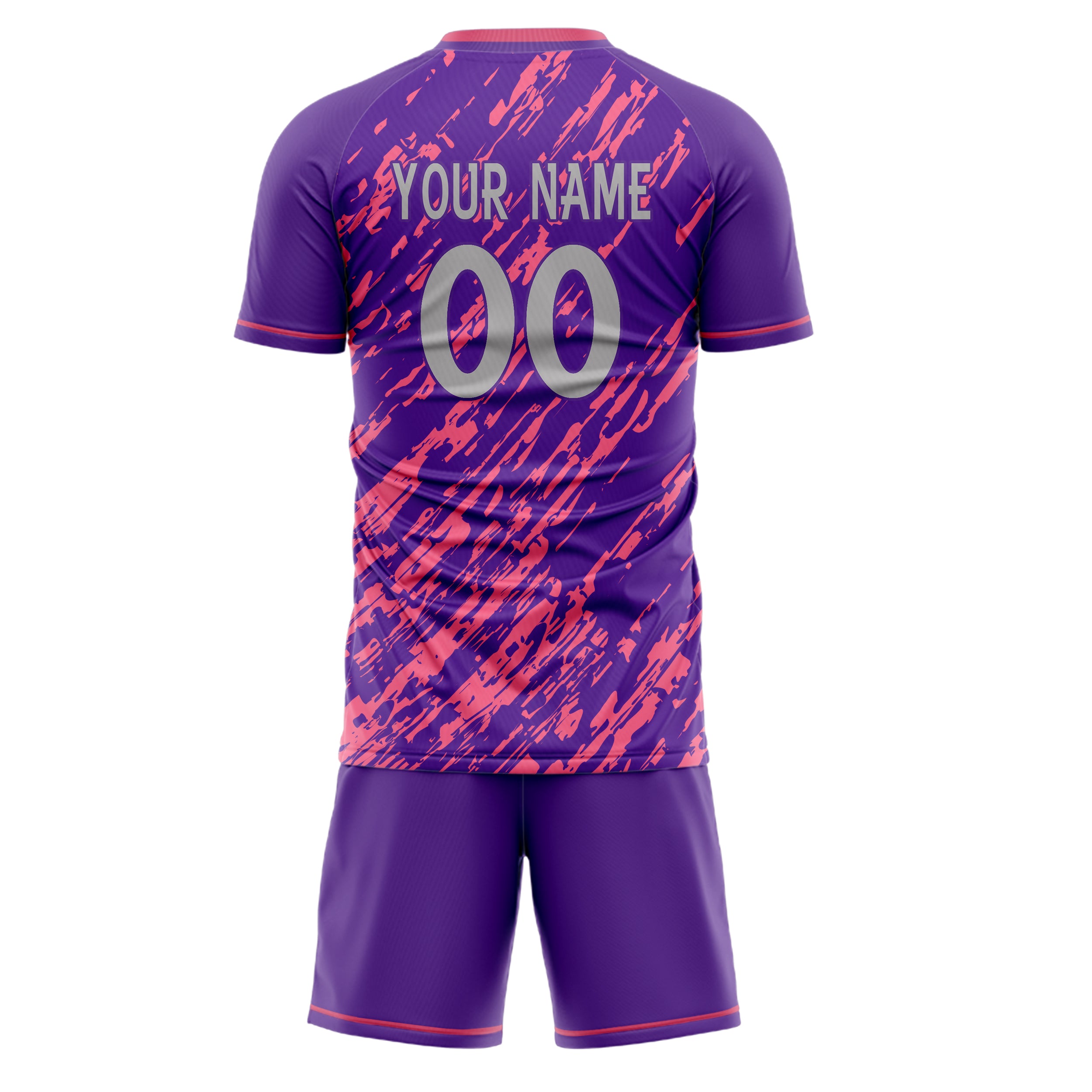 Custom Purple Pink GeometricalPattern Soccer Jersey
