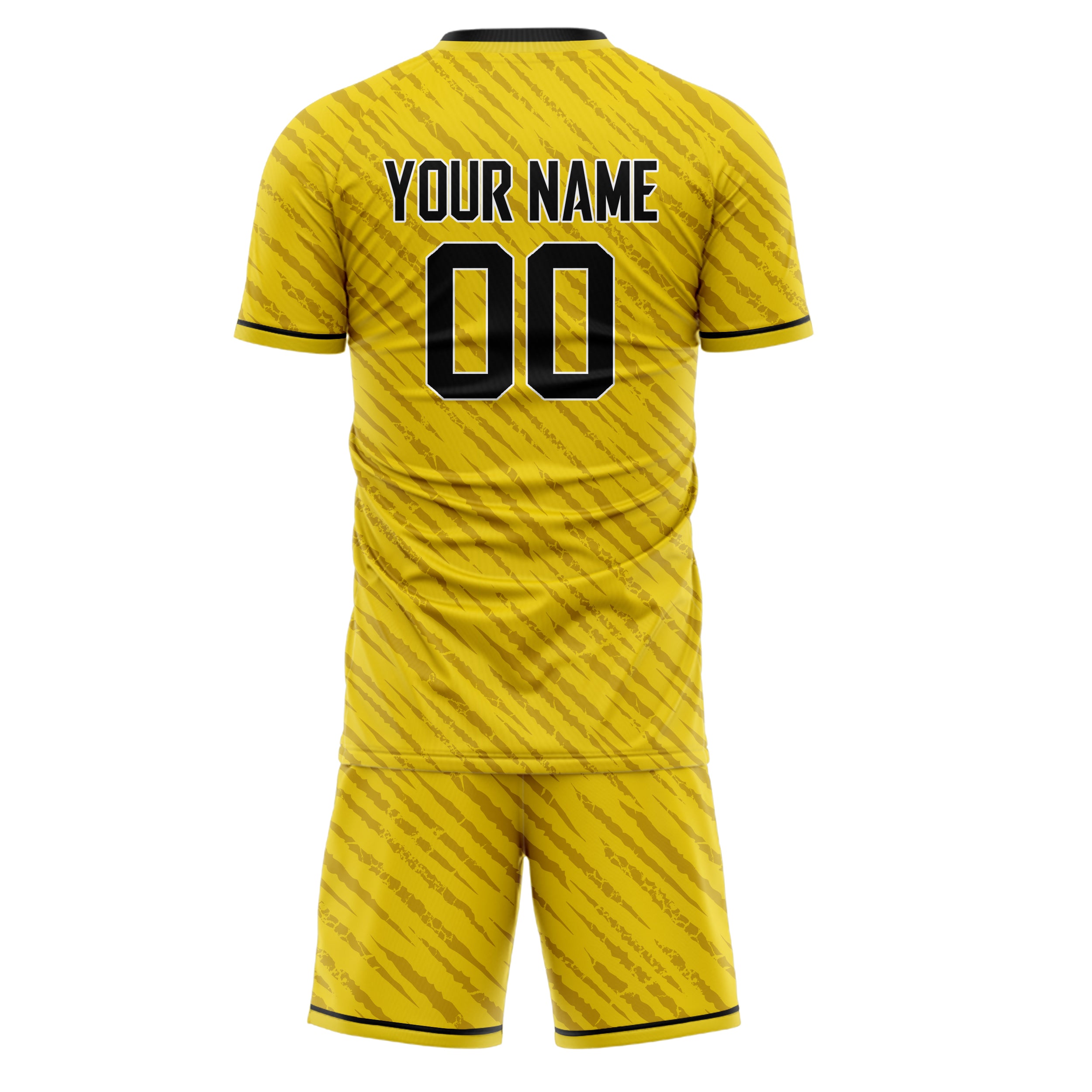 Custom Gold Black GeometricalPattern Soccer Jersey