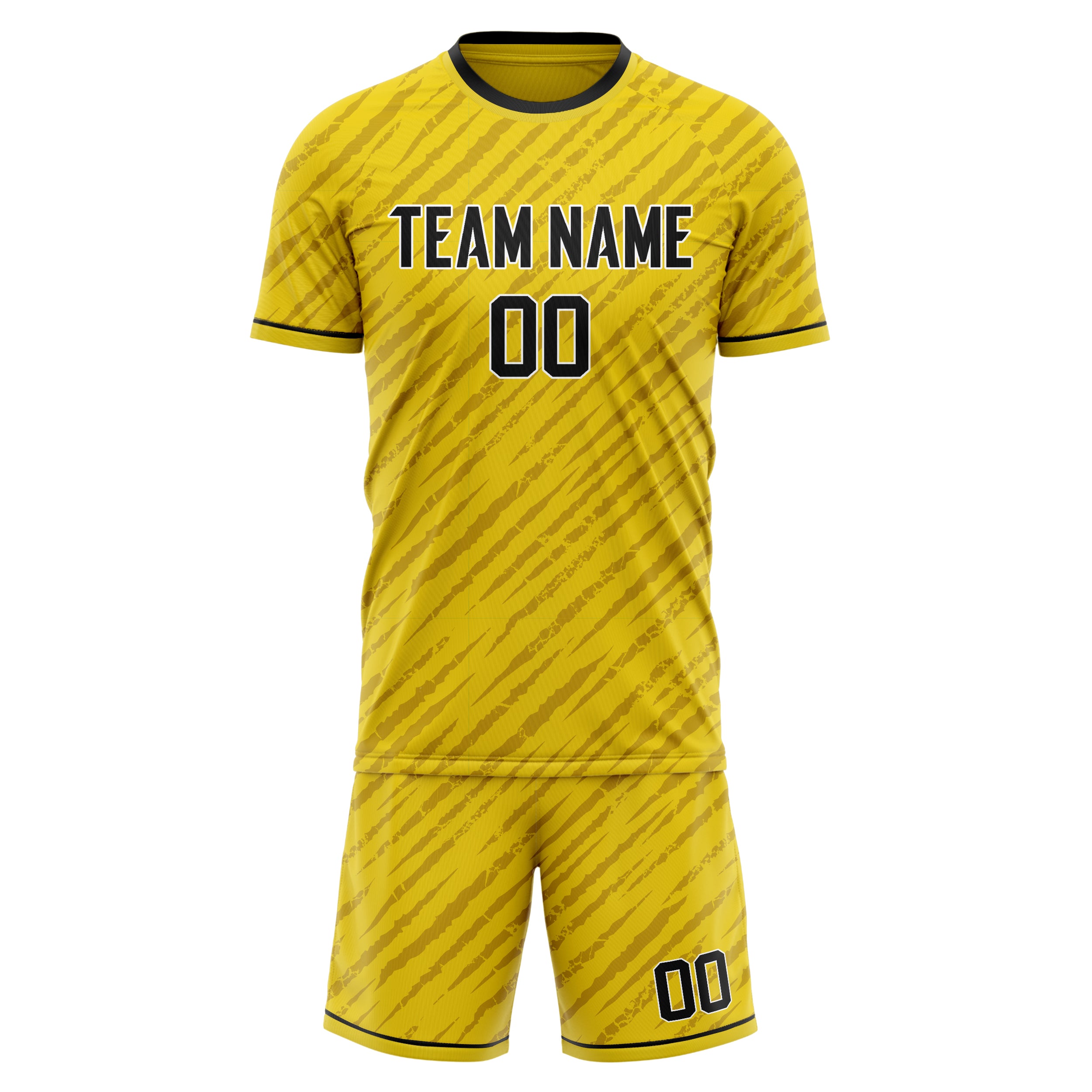 Custom Gold Black GeometricalPattern Soccer Jersey