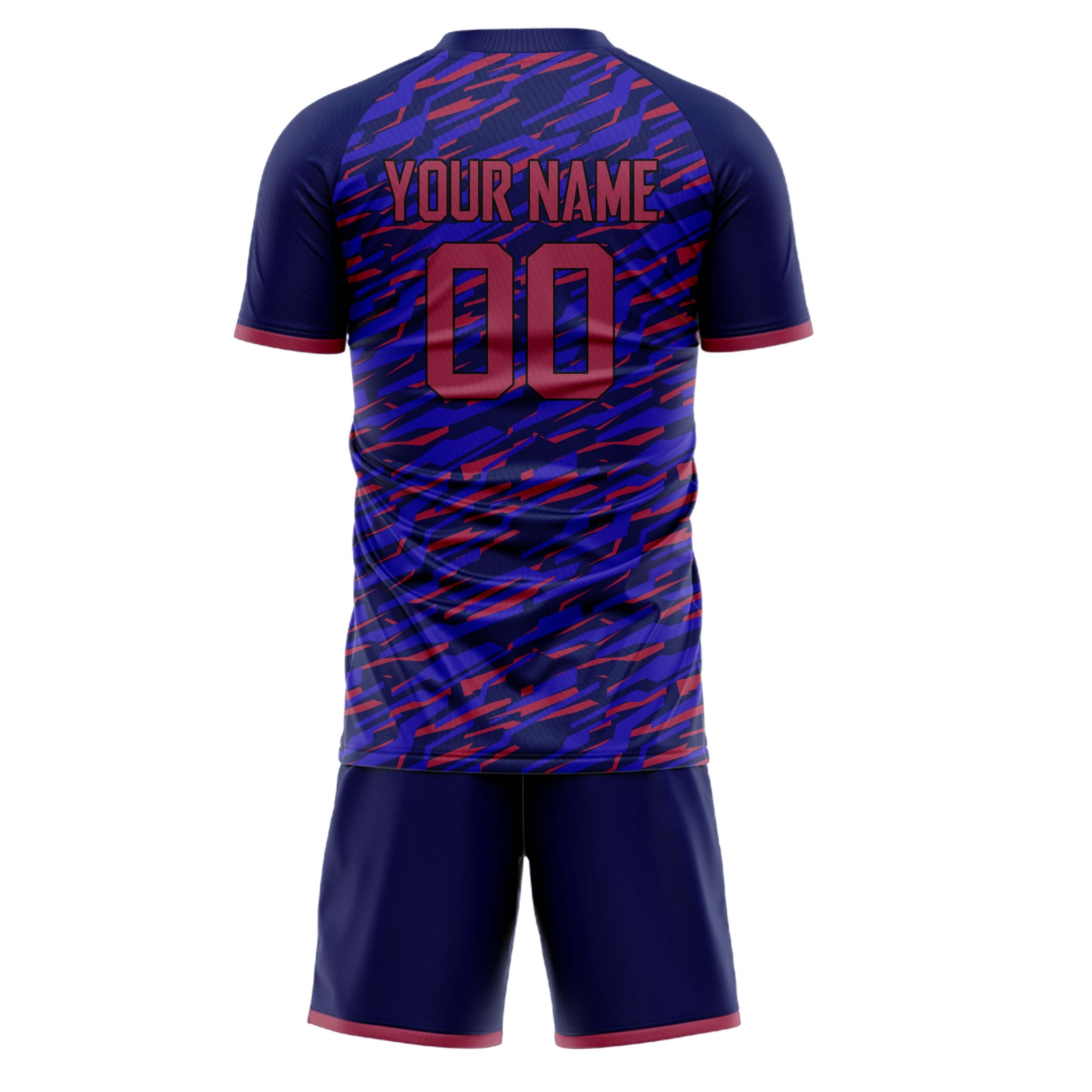 Custom Purple Pink GeometricalPattern Soccer Jersey