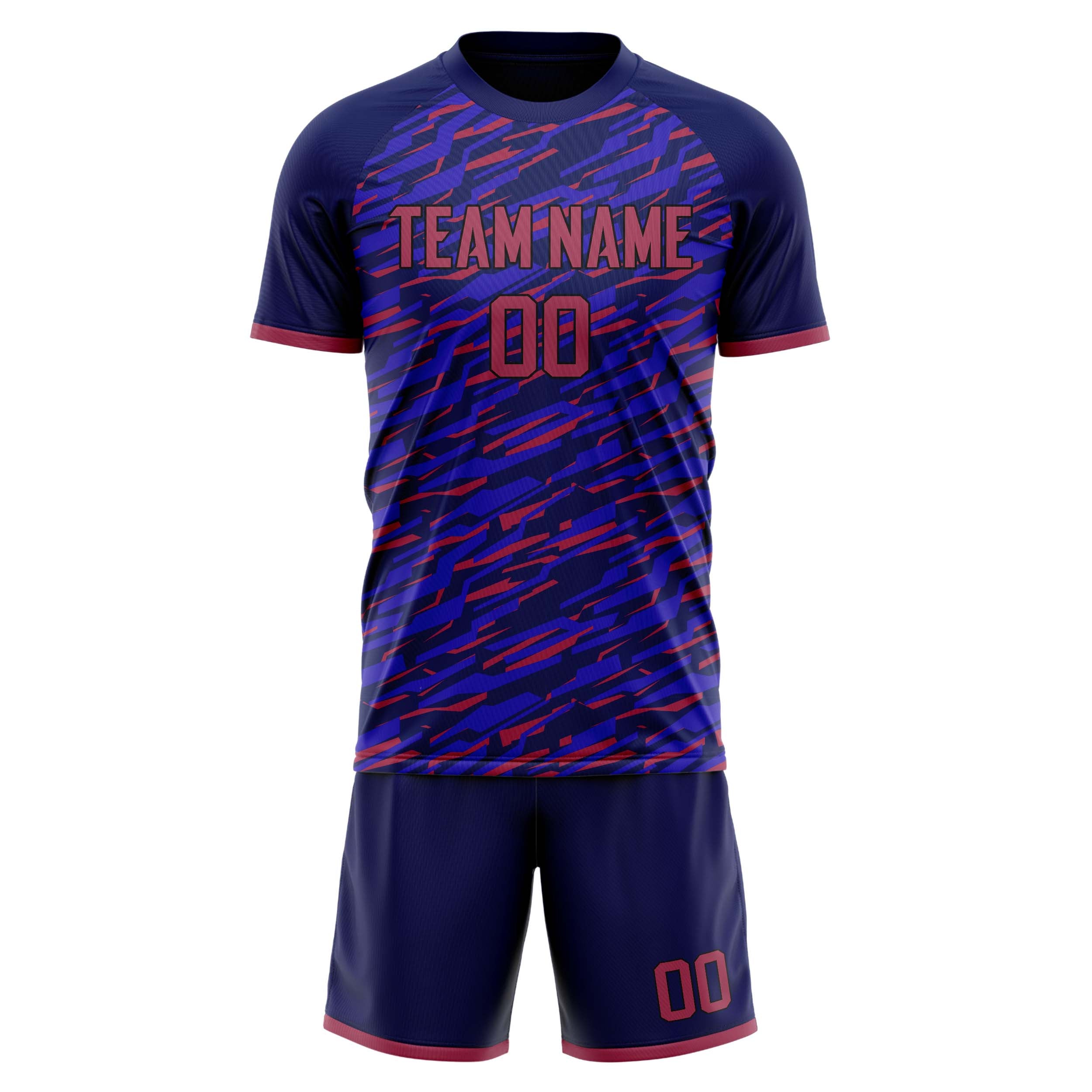Custom Purple Pink GeometricalPattern Soccer Jersey