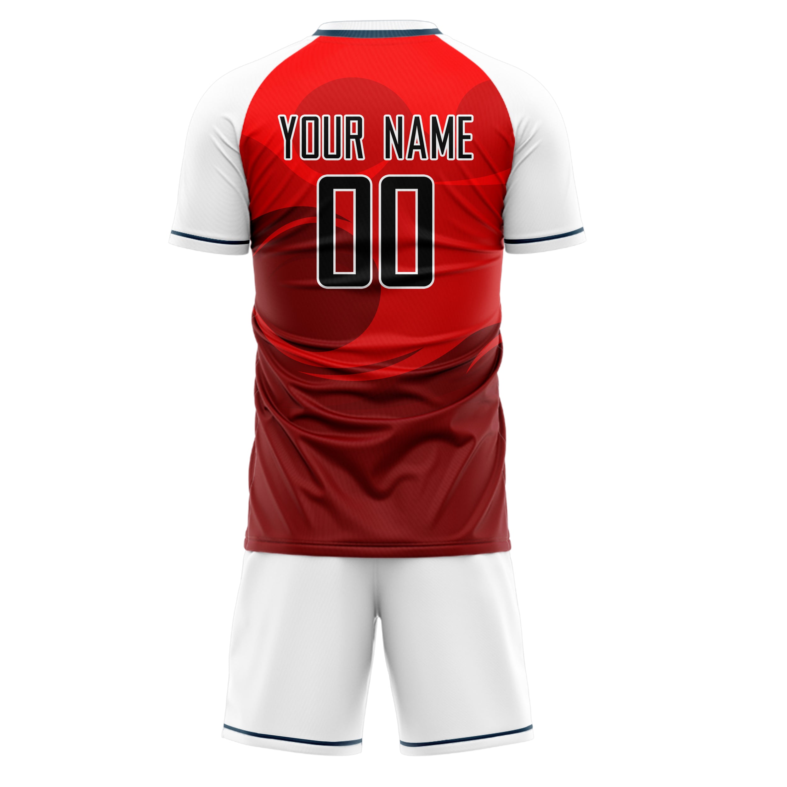 Custom Red White GeometricalPattern Soccer Jersey