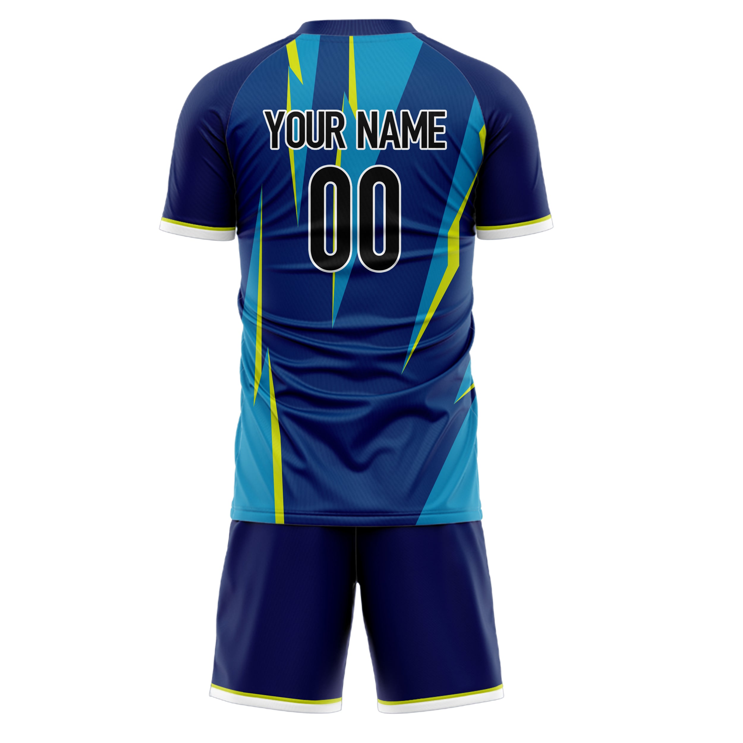 Custom Royal Blue GeometricalPattern Soccer Jersey