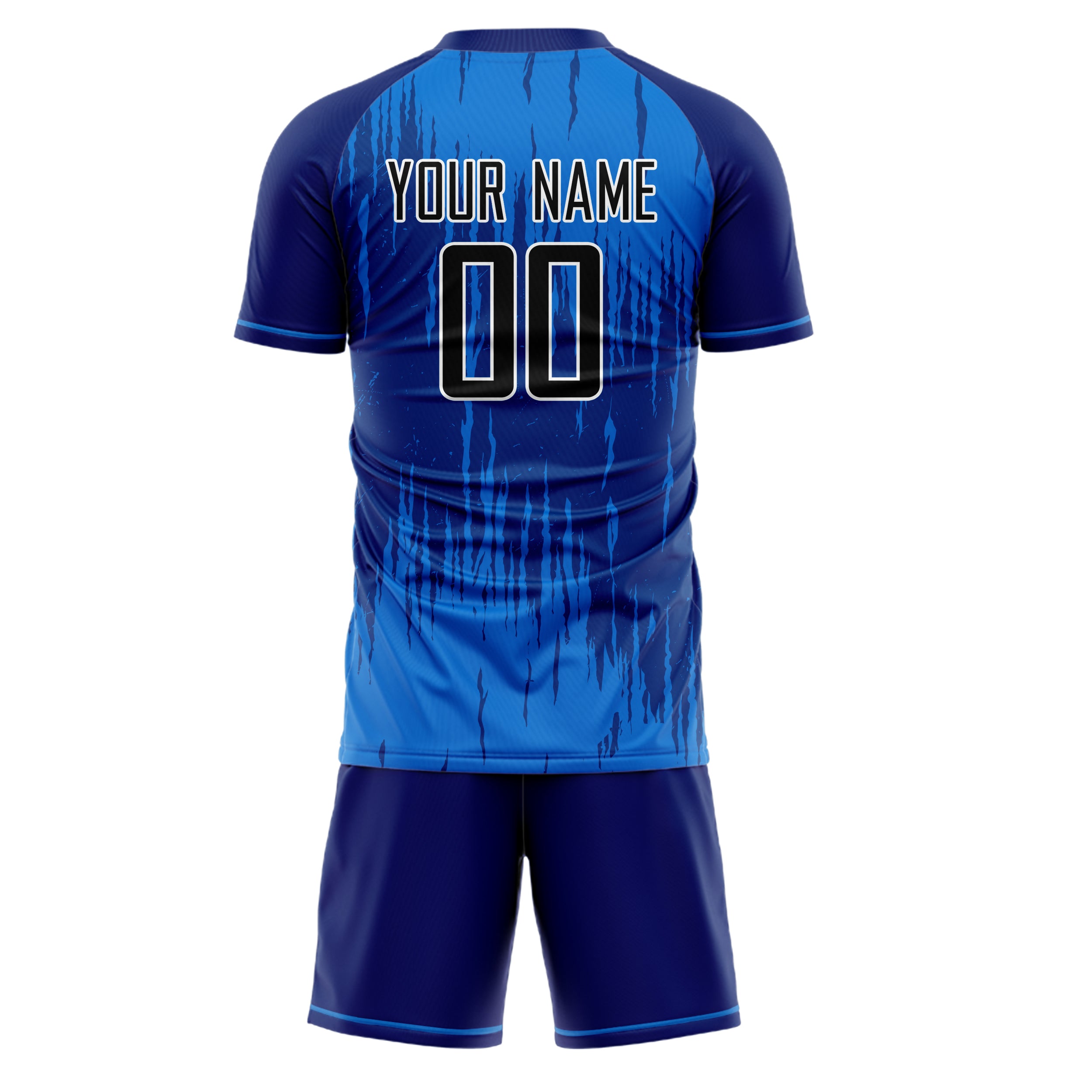 Custom Blue Royal GeometricalPattern Soccer Jersey