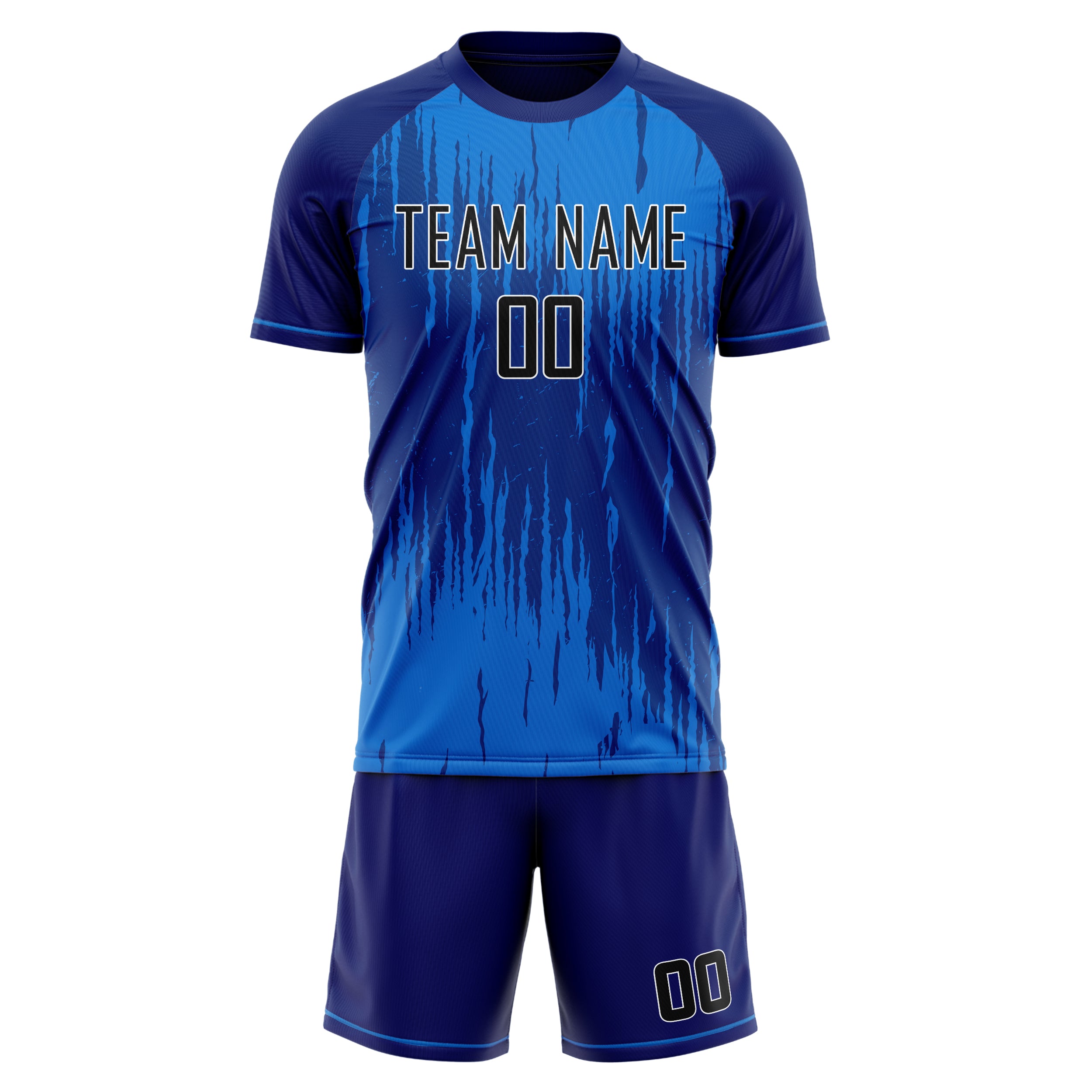Custom Blue Royal GeometricalPattern Soccer Jersey