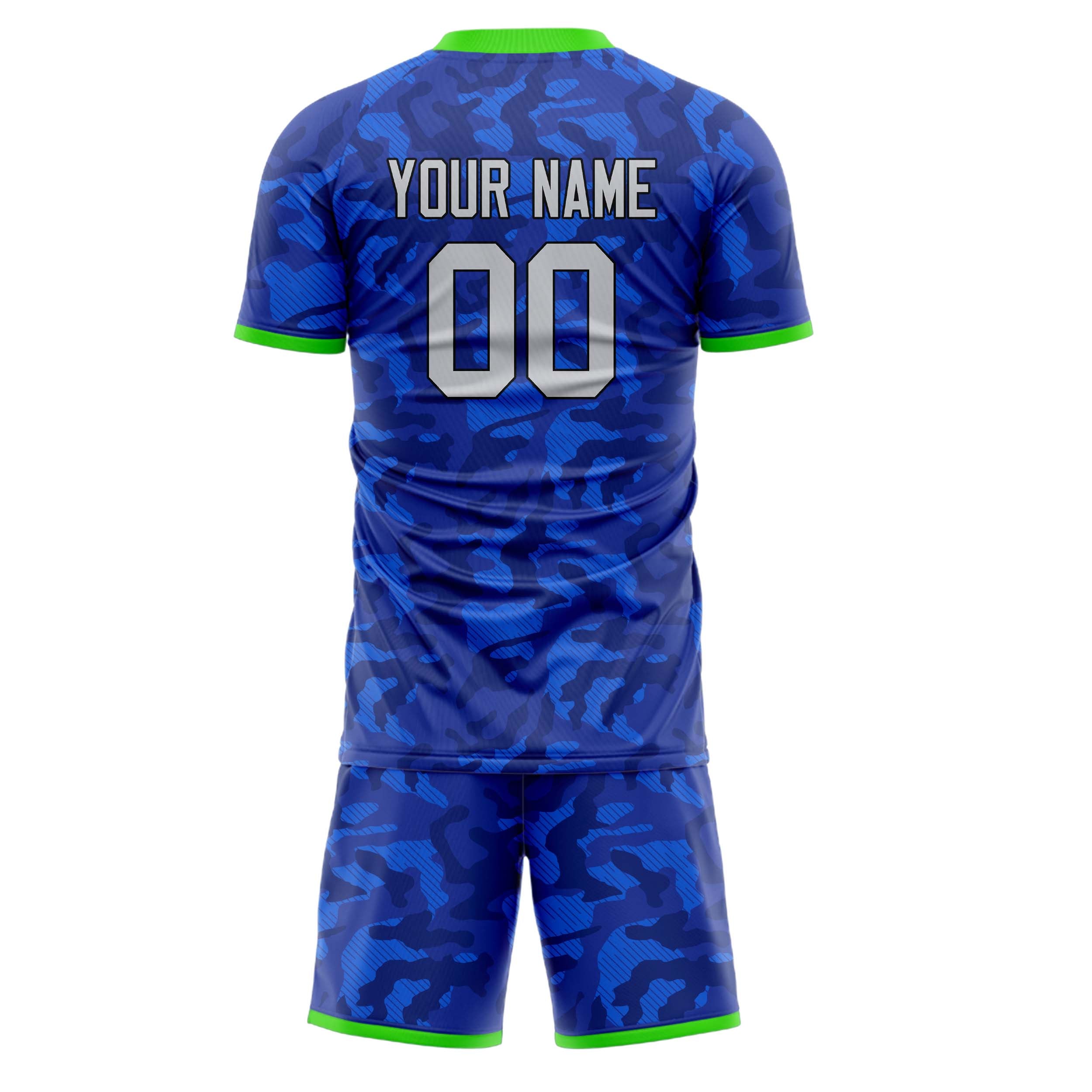 Custom Blue Gray GeometricalPattern Soccer Jersey