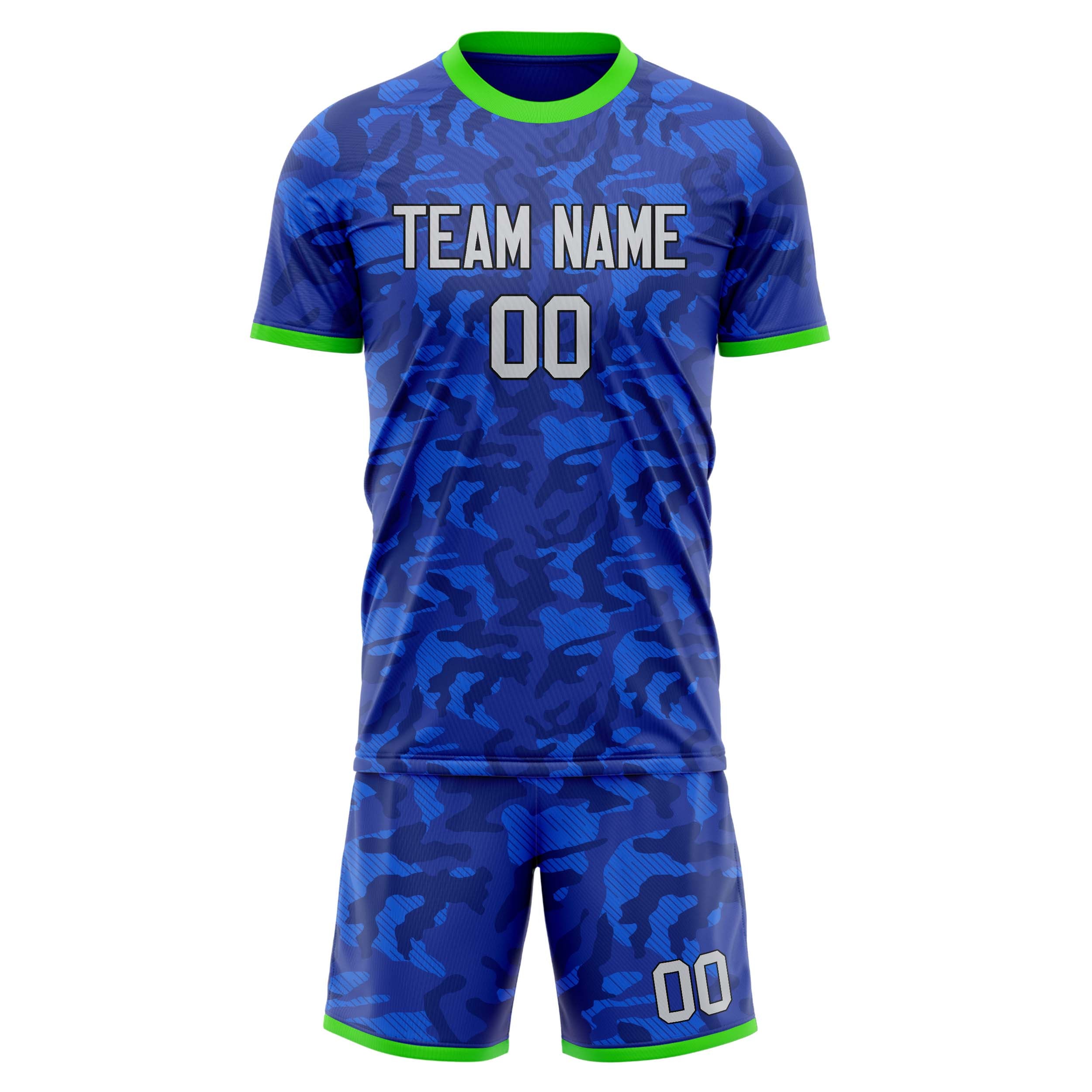Custom Blue Gray GeometricalPattern Soccer Jersey