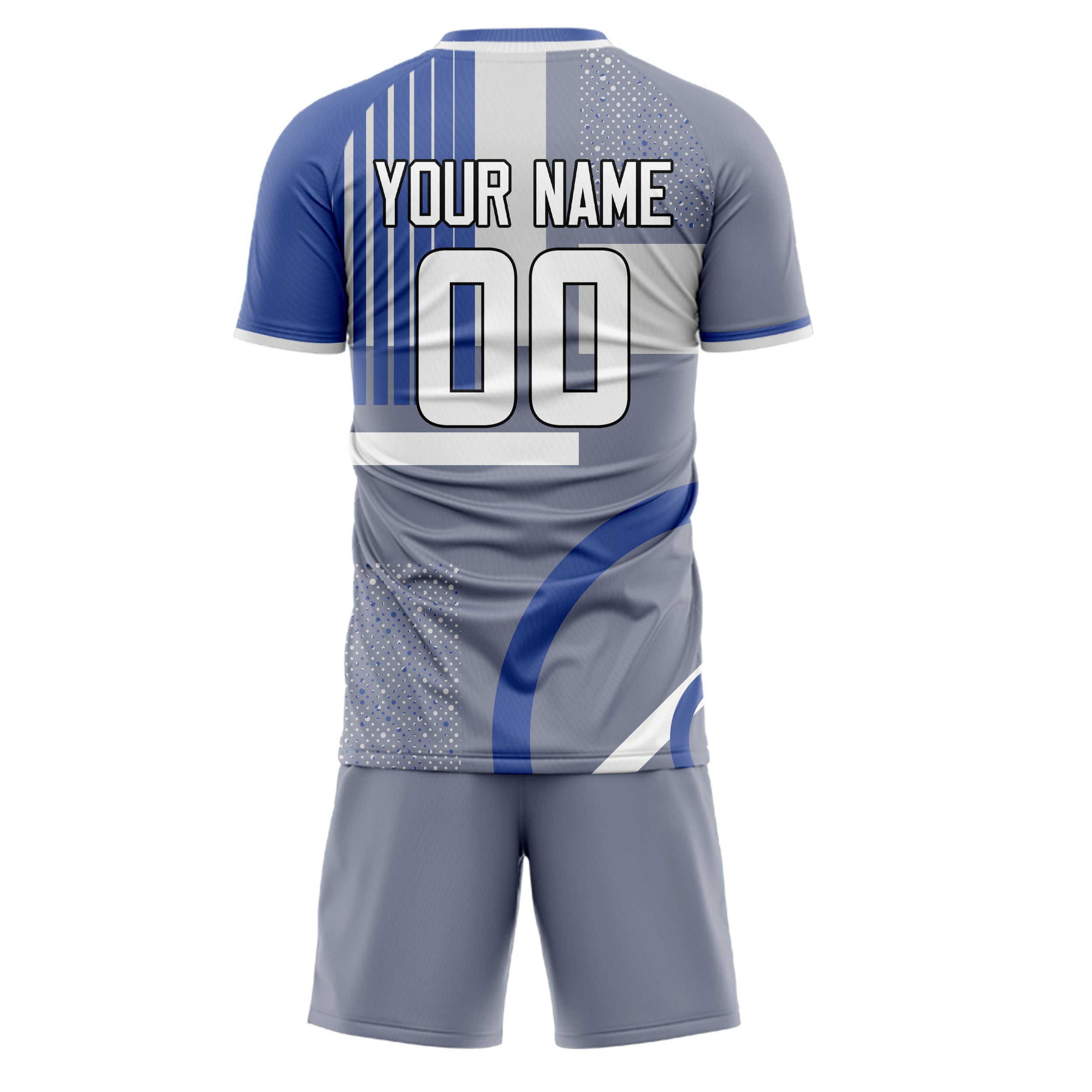 Custom Gray White GeometricalPattern Soccer Jersey