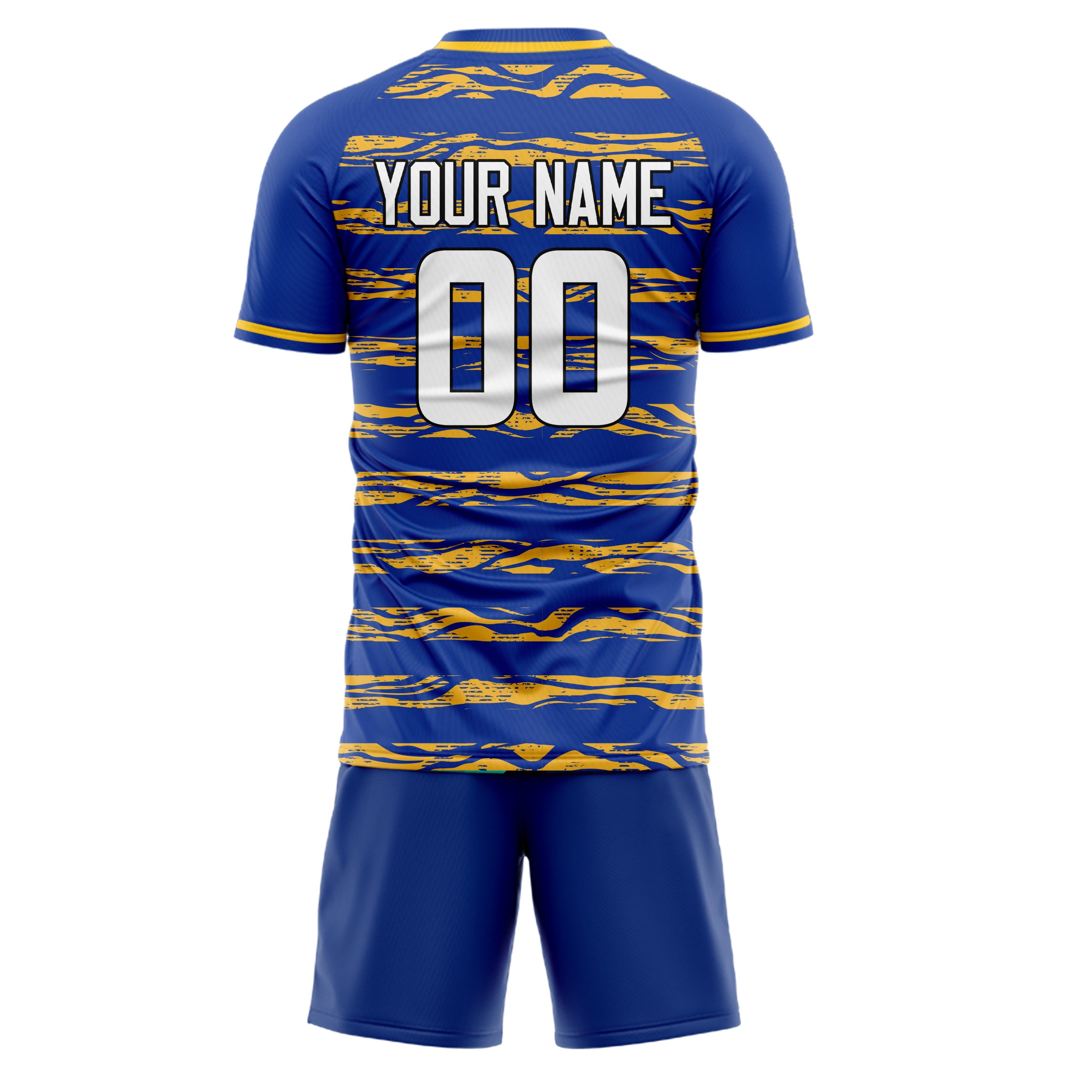 Custom Royal Gold GeometricalPattern Soccer Jersey