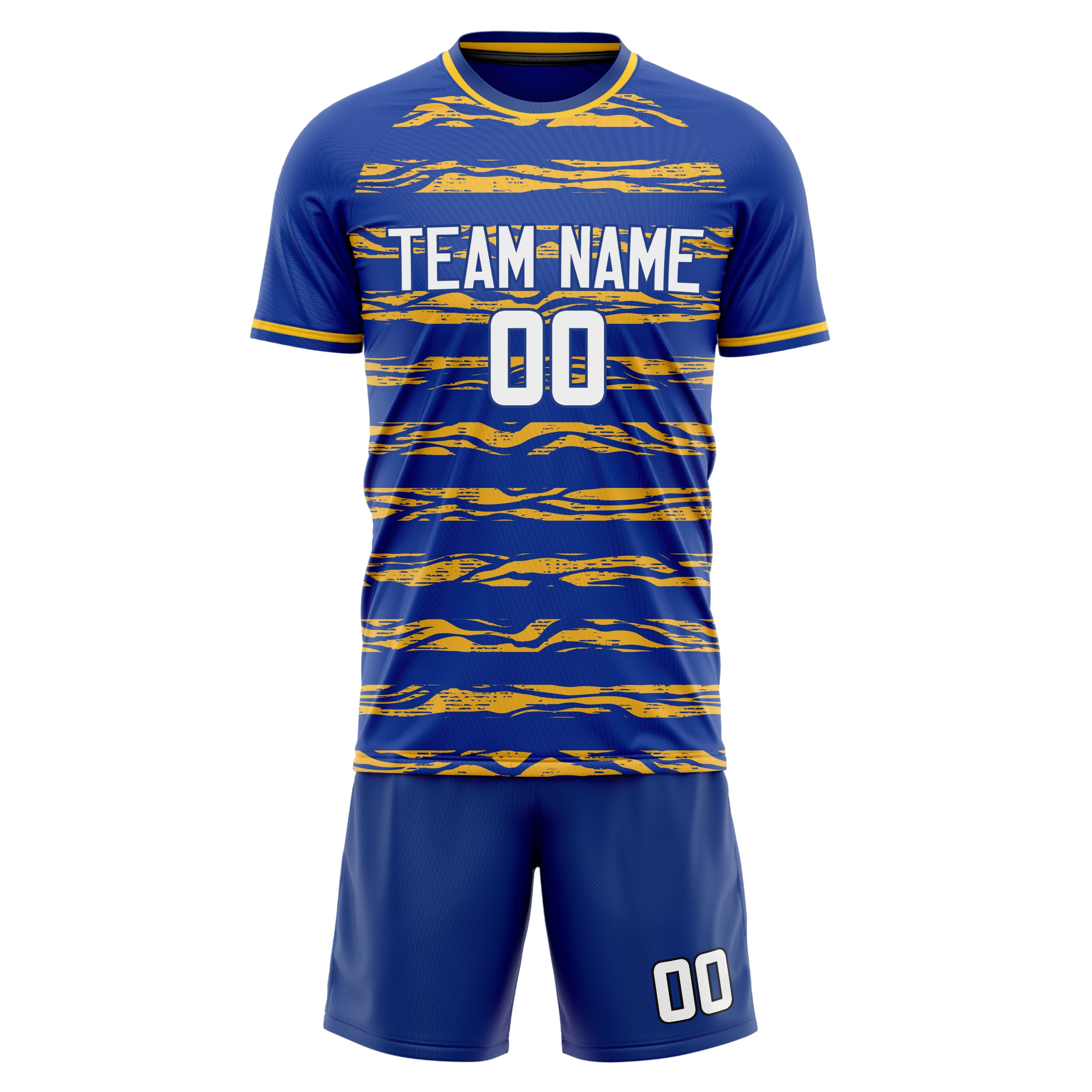 Custom Royal Gold GeometricalPattern Soccer Jersey