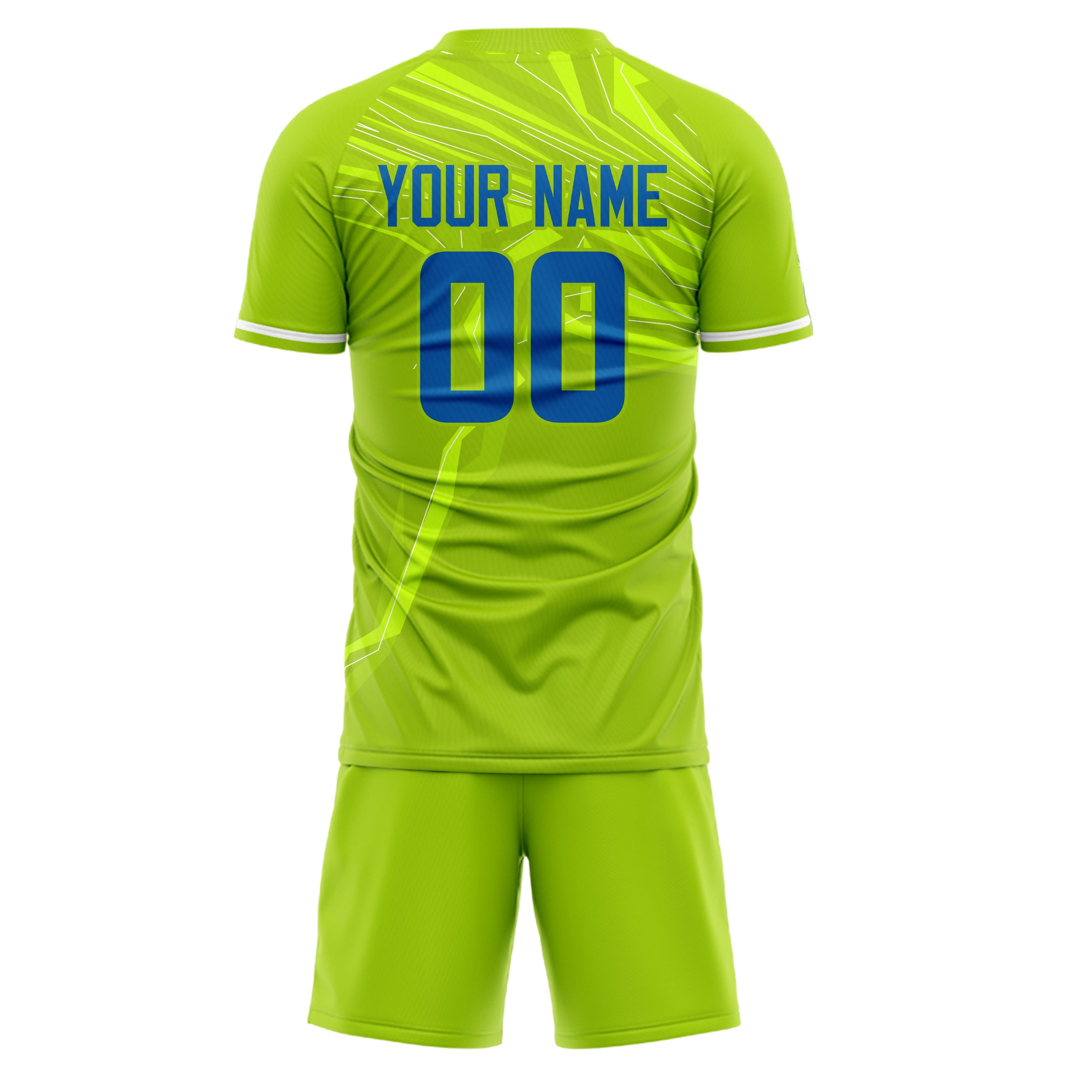 Custom Green Royal GeometricalPattern Soccer Jersey