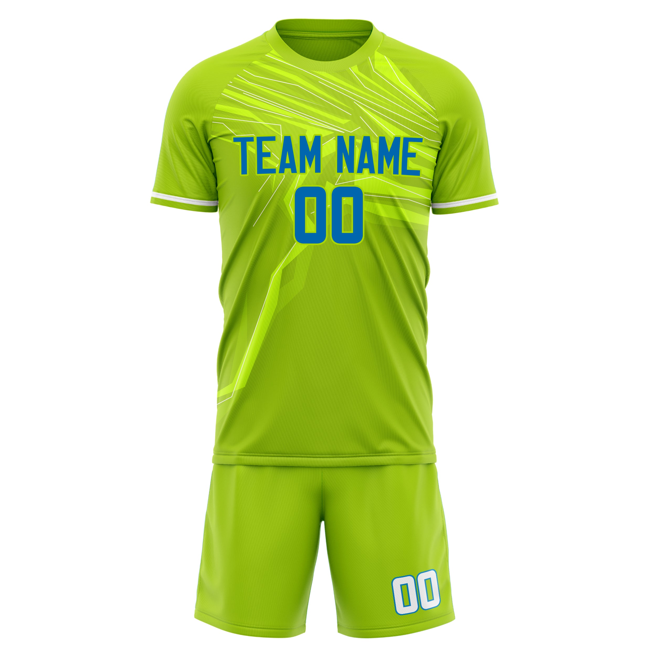 Custom Green Royal GeometricalPattern Soccer Jersey