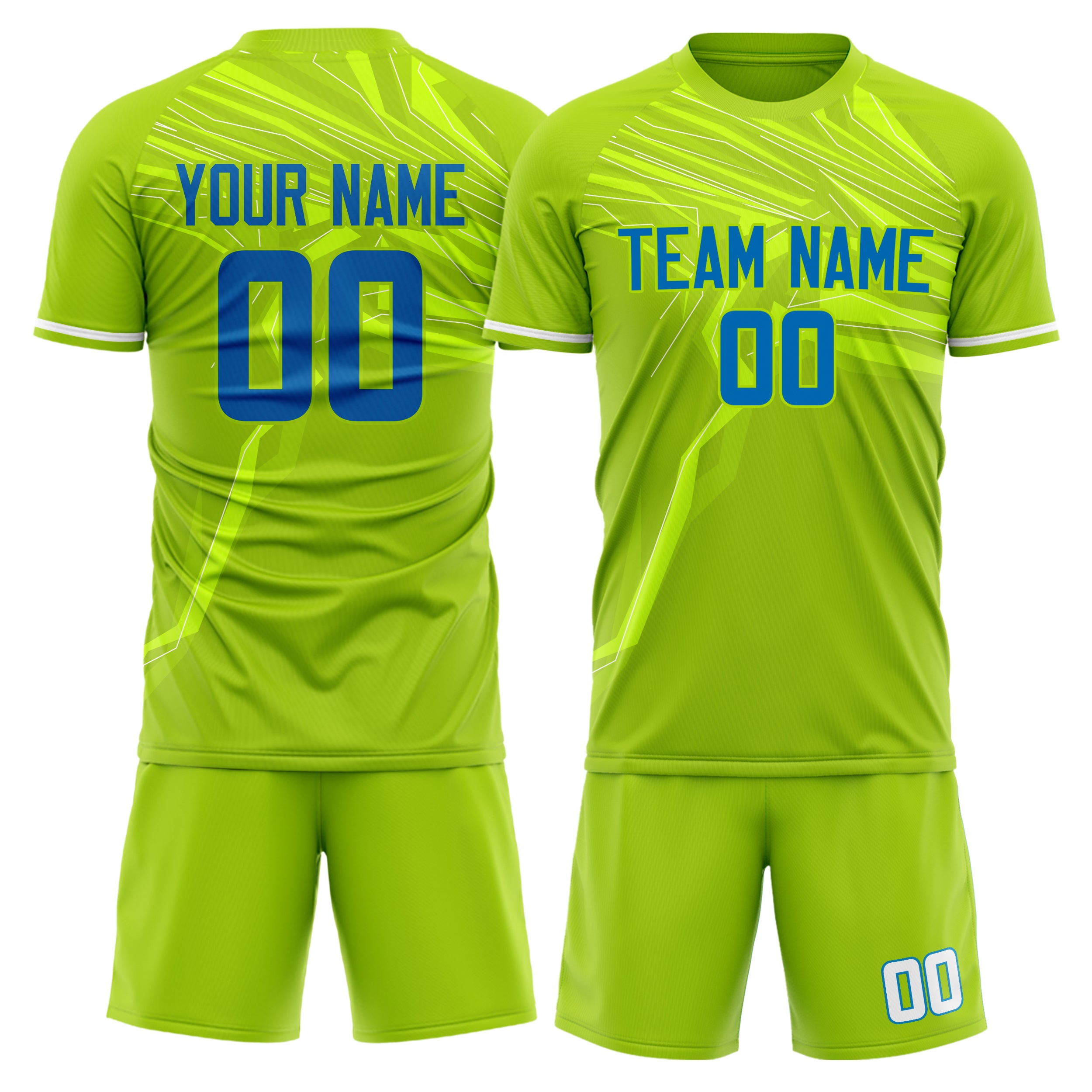 Custom Green Royal GeometricalPattern Soccer Jersey