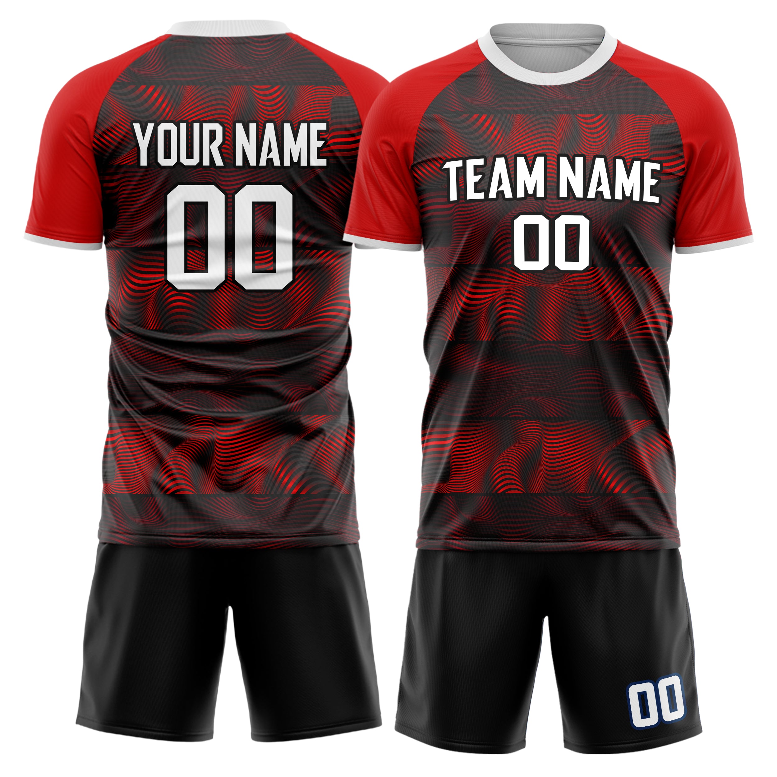 Custom Purple Red GeometricalPattern Soccer Jersey