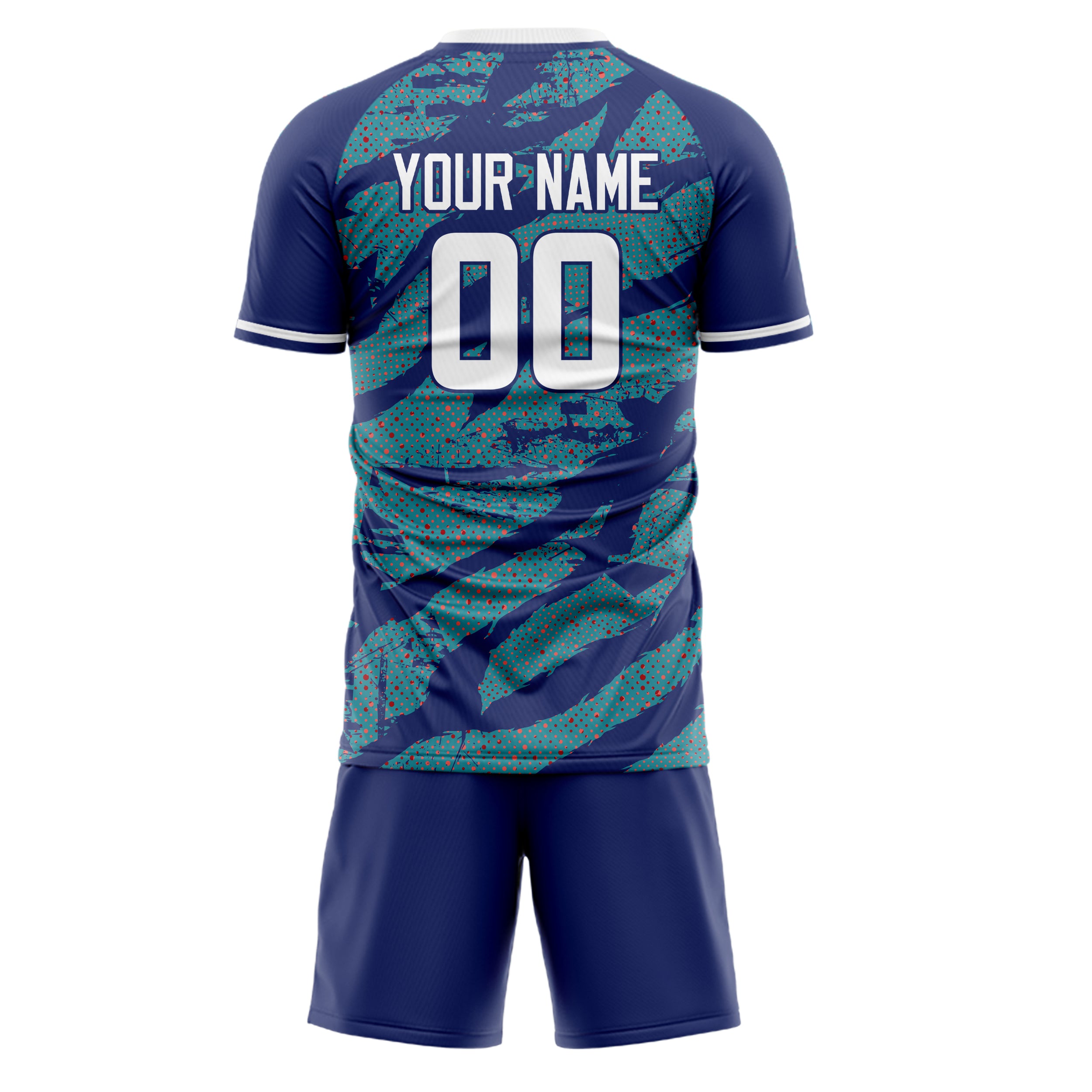 Custom Purple Green GeometricalPattern Soccer Jersey