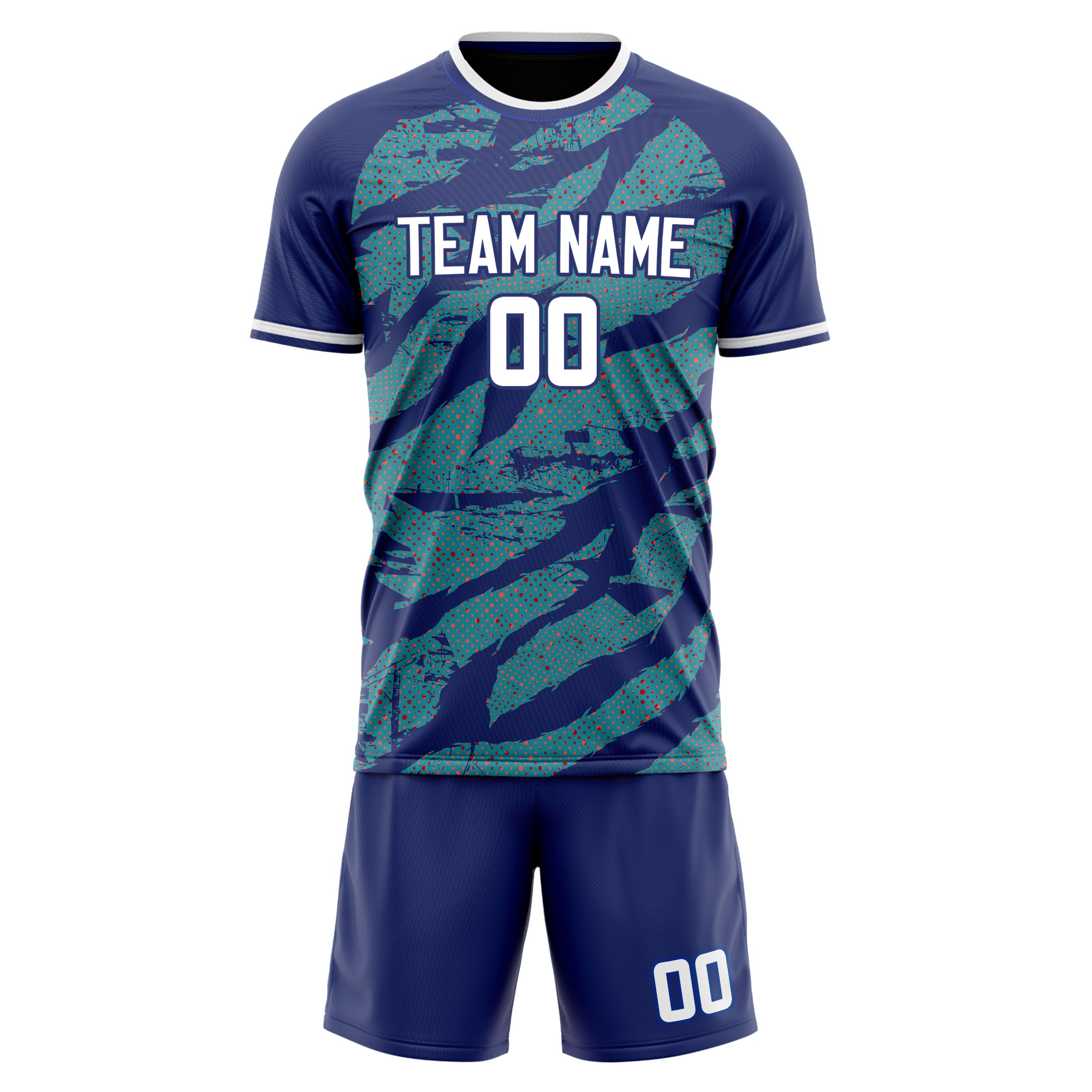 Custom Purple Green GeometricalPattern Soccer Jersey