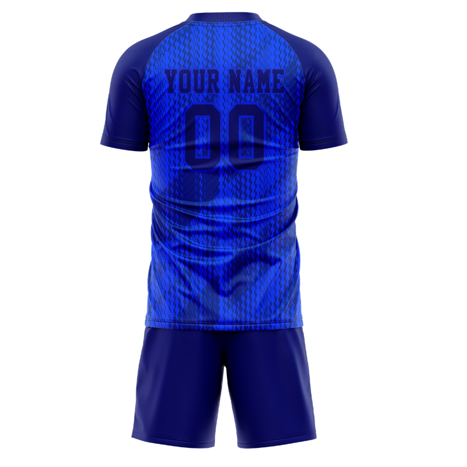 Custom Blue Navy GeometricalPattern Soccer Jersey