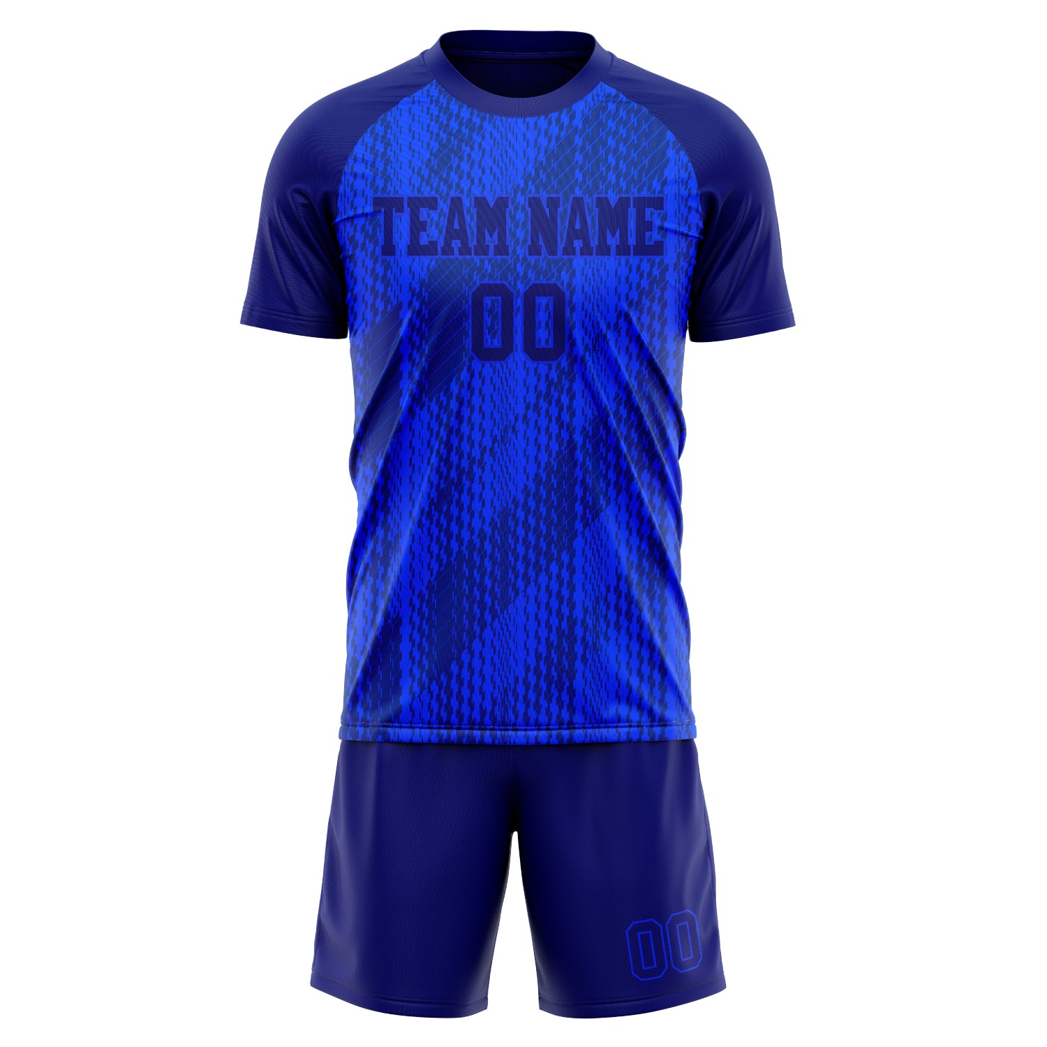 Custom Blue Navy GeometricalPattern Soccer Jersey