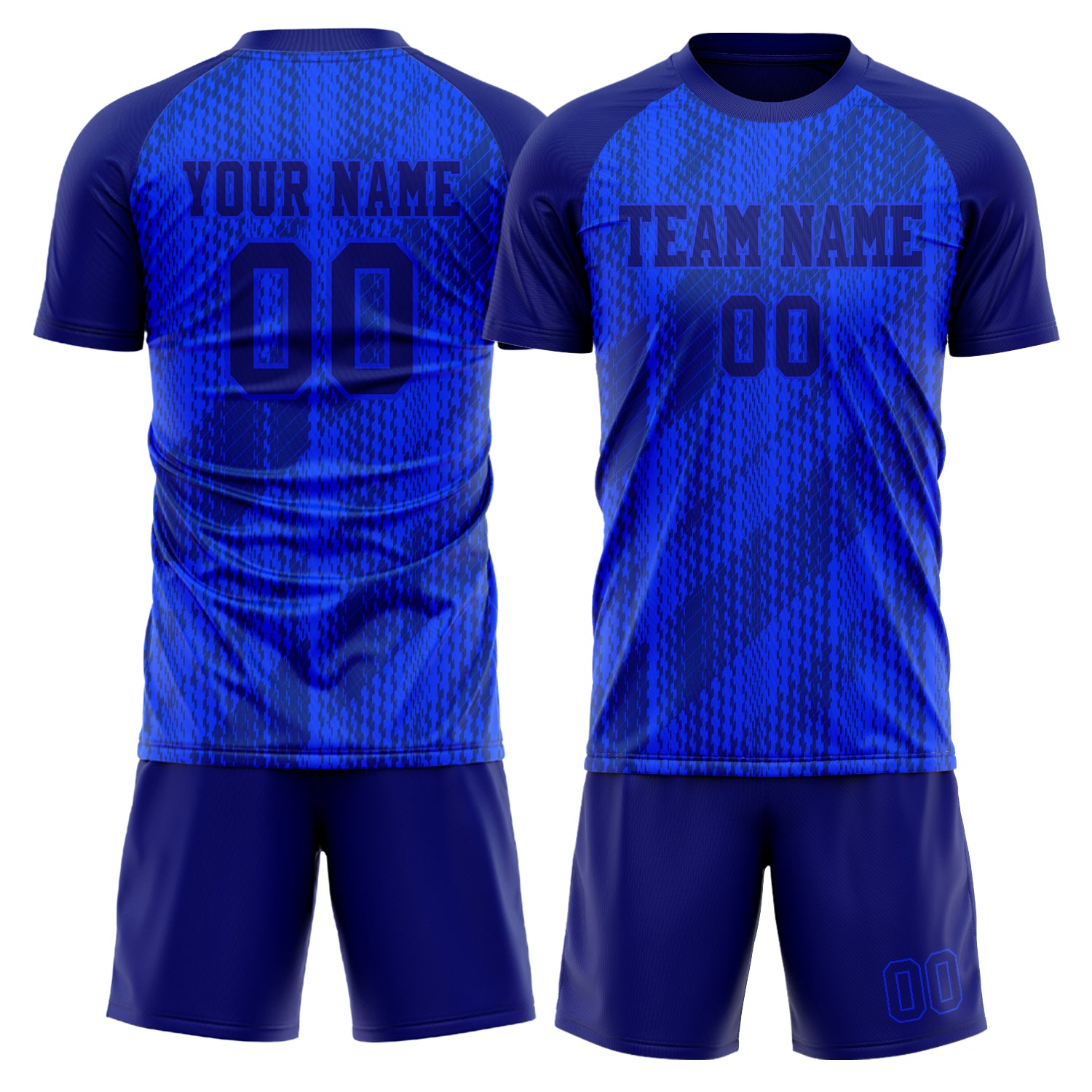 Custom Blue Navy GeometricalPattern Soccer Jersey