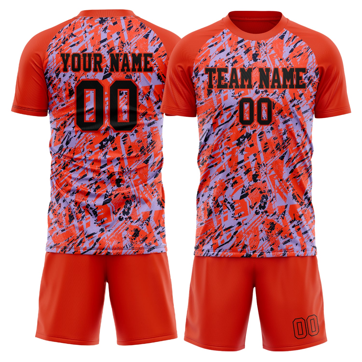 Custom Red Black GeometricalPattern Soccer Jersey