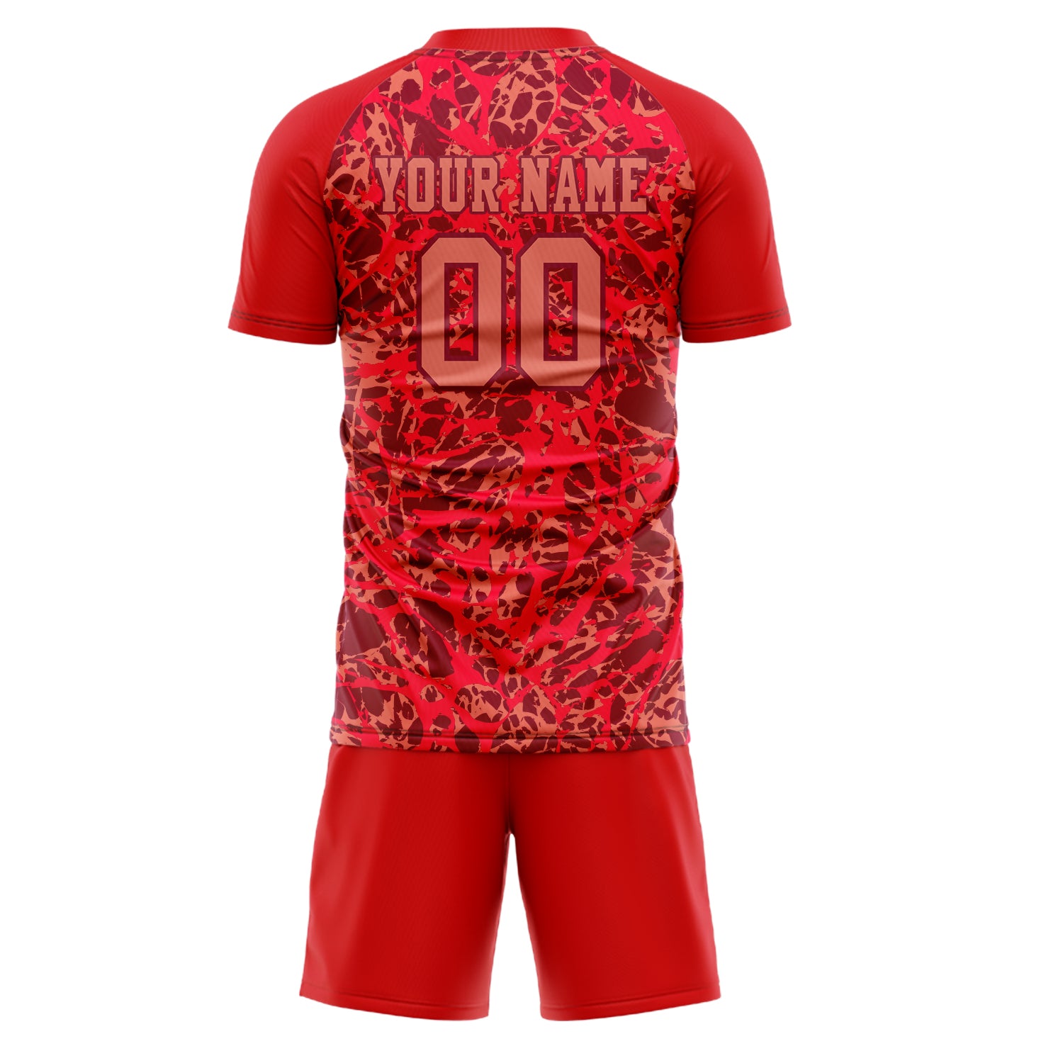 Custom Red Crimson GeometricalPattern Soccer Jersey
