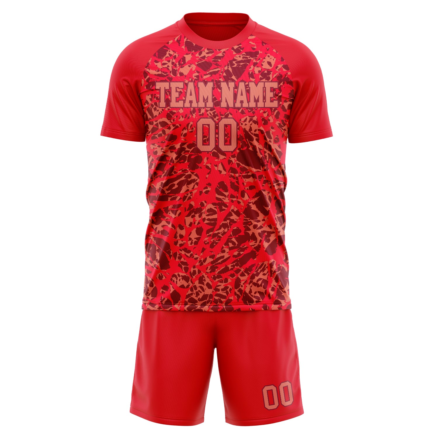 Custom Red Crimson GeometricalPattern Soccer Jersey