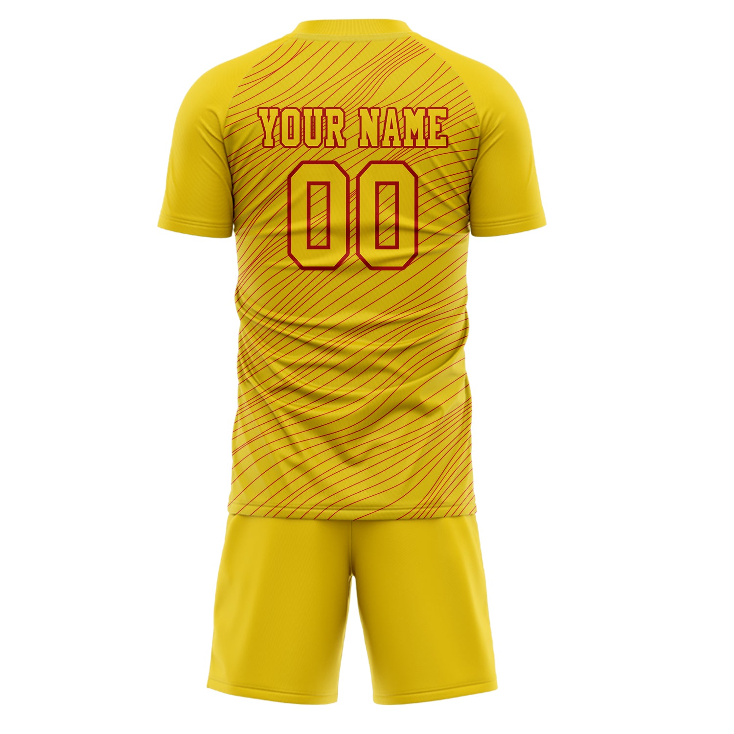Custom Yellow Red GeometricalPattern Soccer Jersey