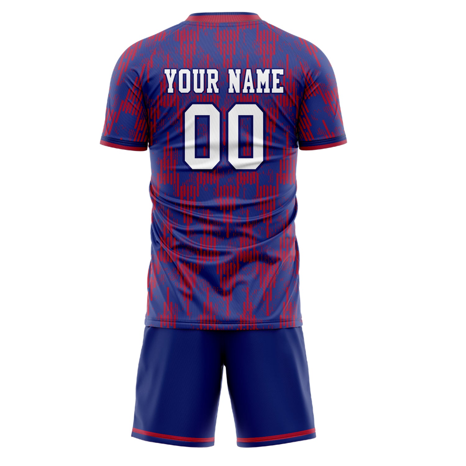 Custom Royal Red GeometricalPattern Soccer Jersey