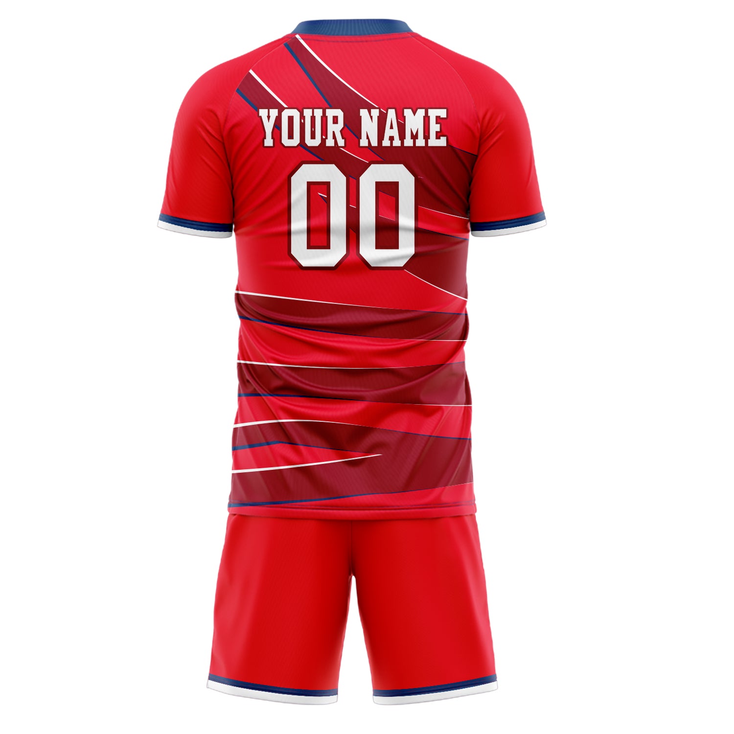 Custom Red Crimson GeometricalPattern Soccer Jersey