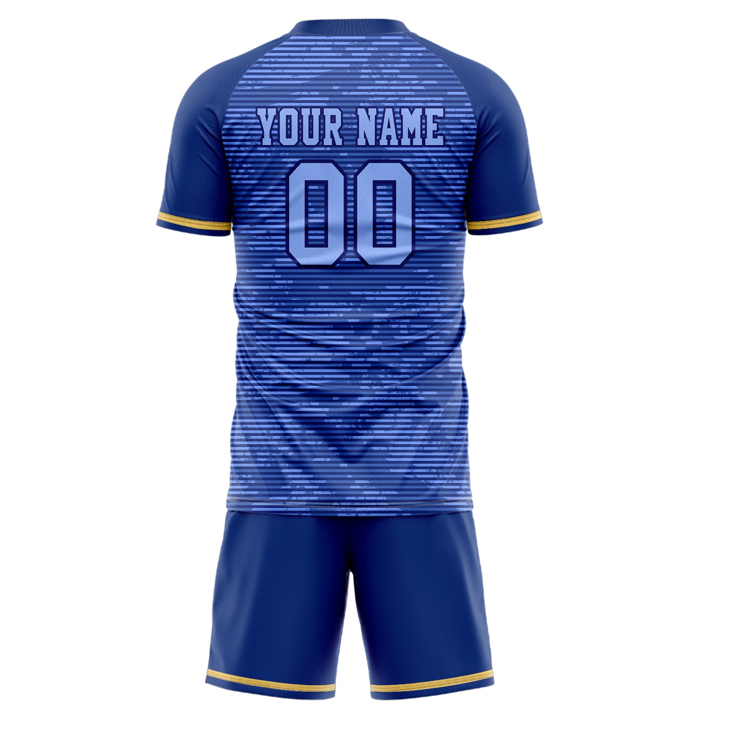 Custom Royal Gold GeometricalPattern Soccer Jersey