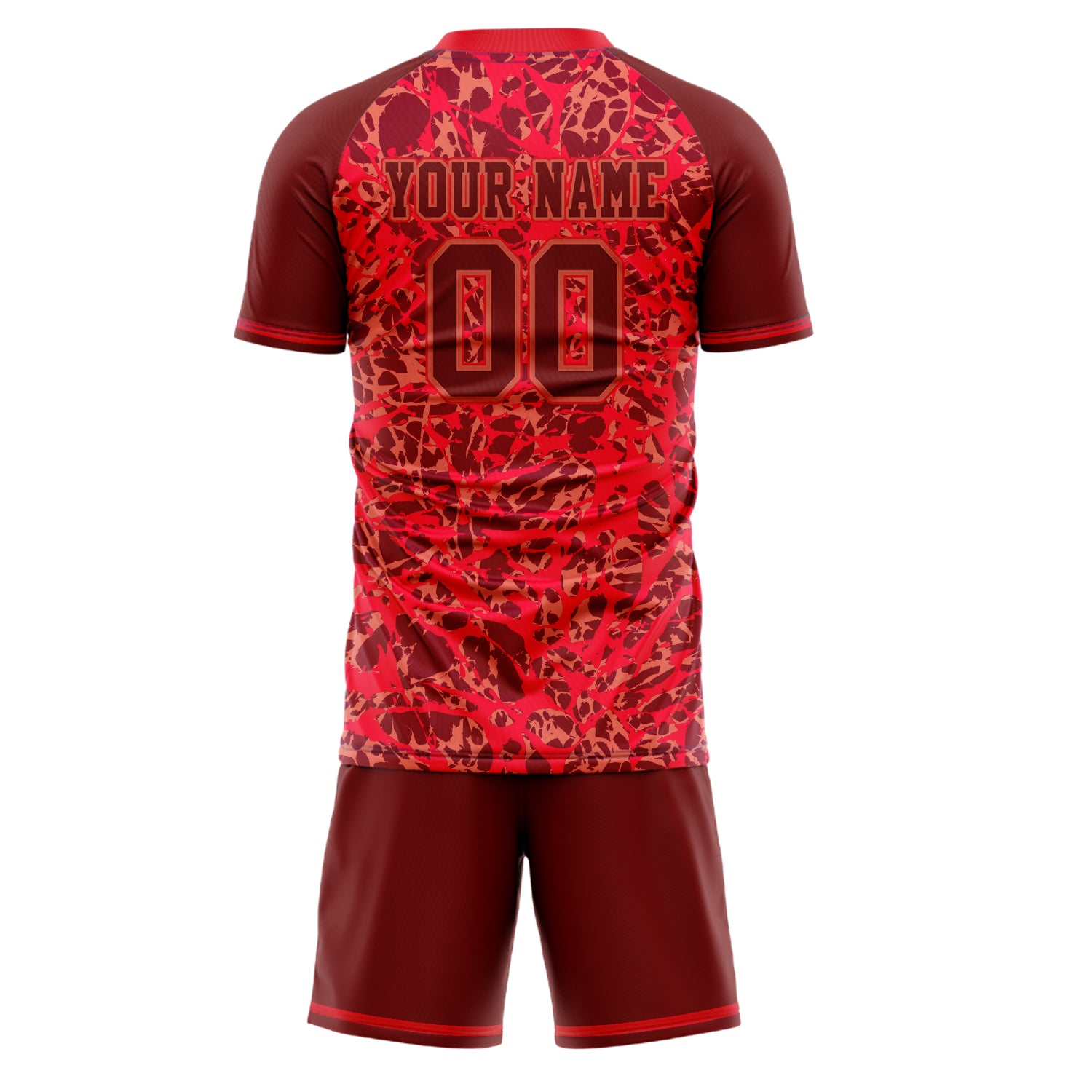 Custom Red Crimson GeometricalPattern Soccer Jersey