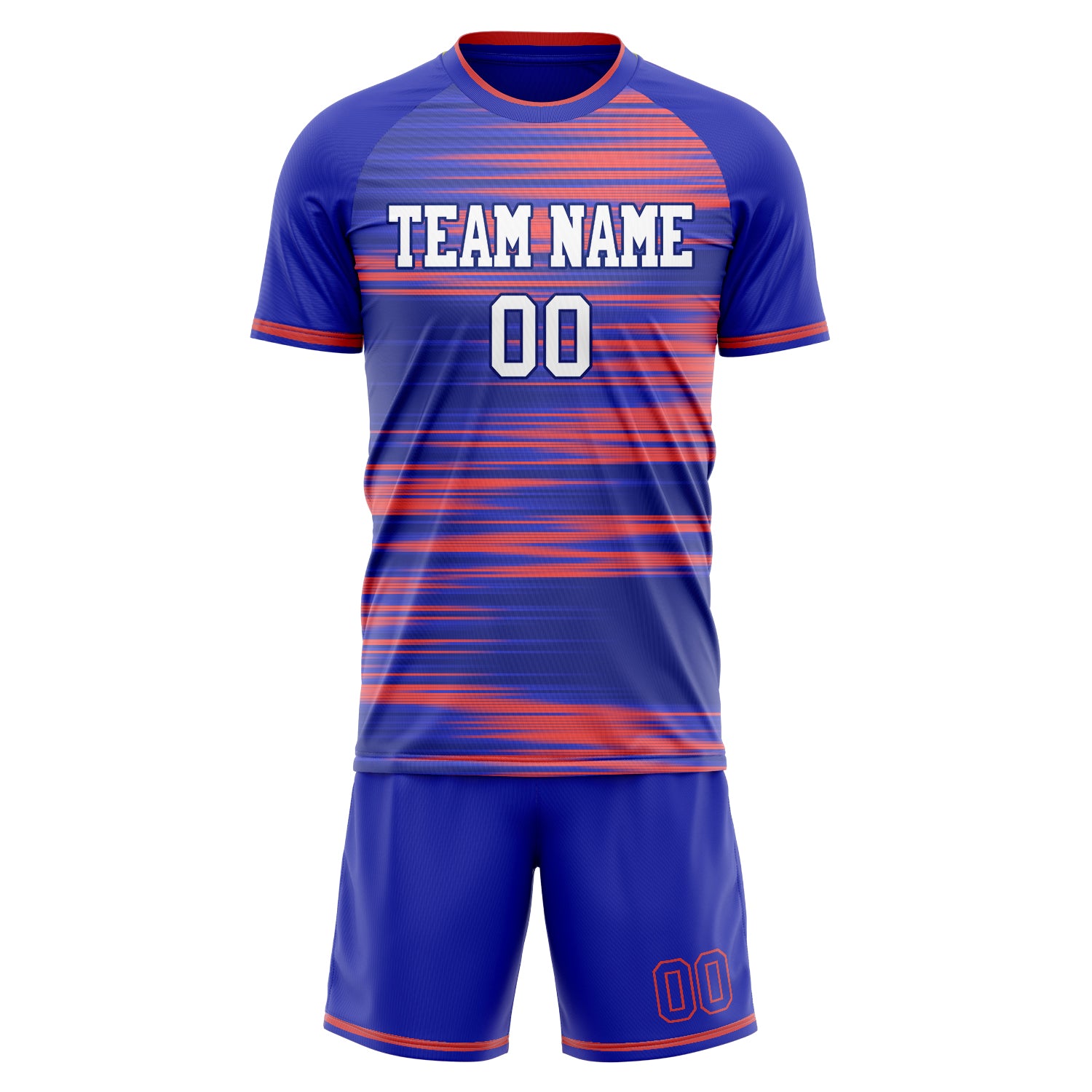 Custom Royal Red GeometricalPattern Soccer Jersey