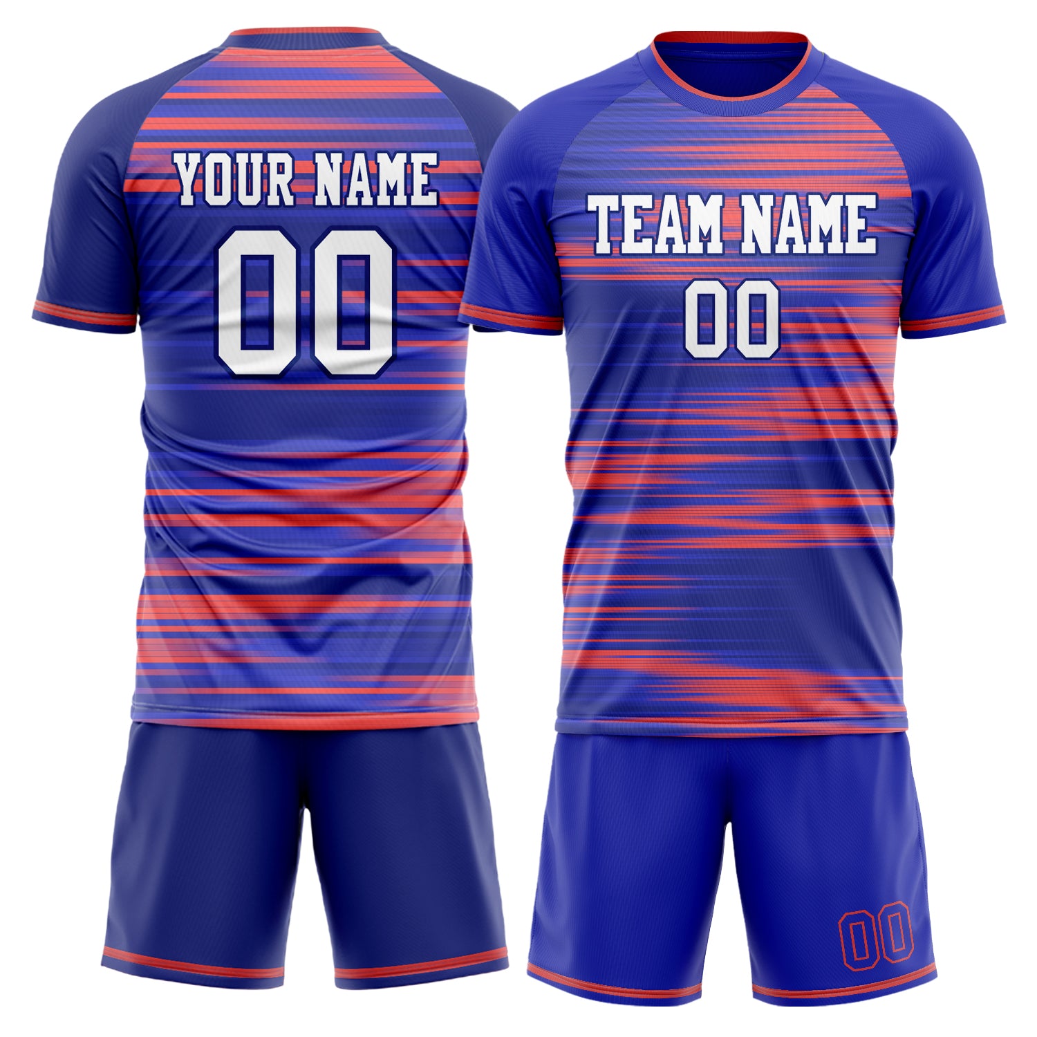 Custom Royal Red GeometricalPattern Soccer Jersey