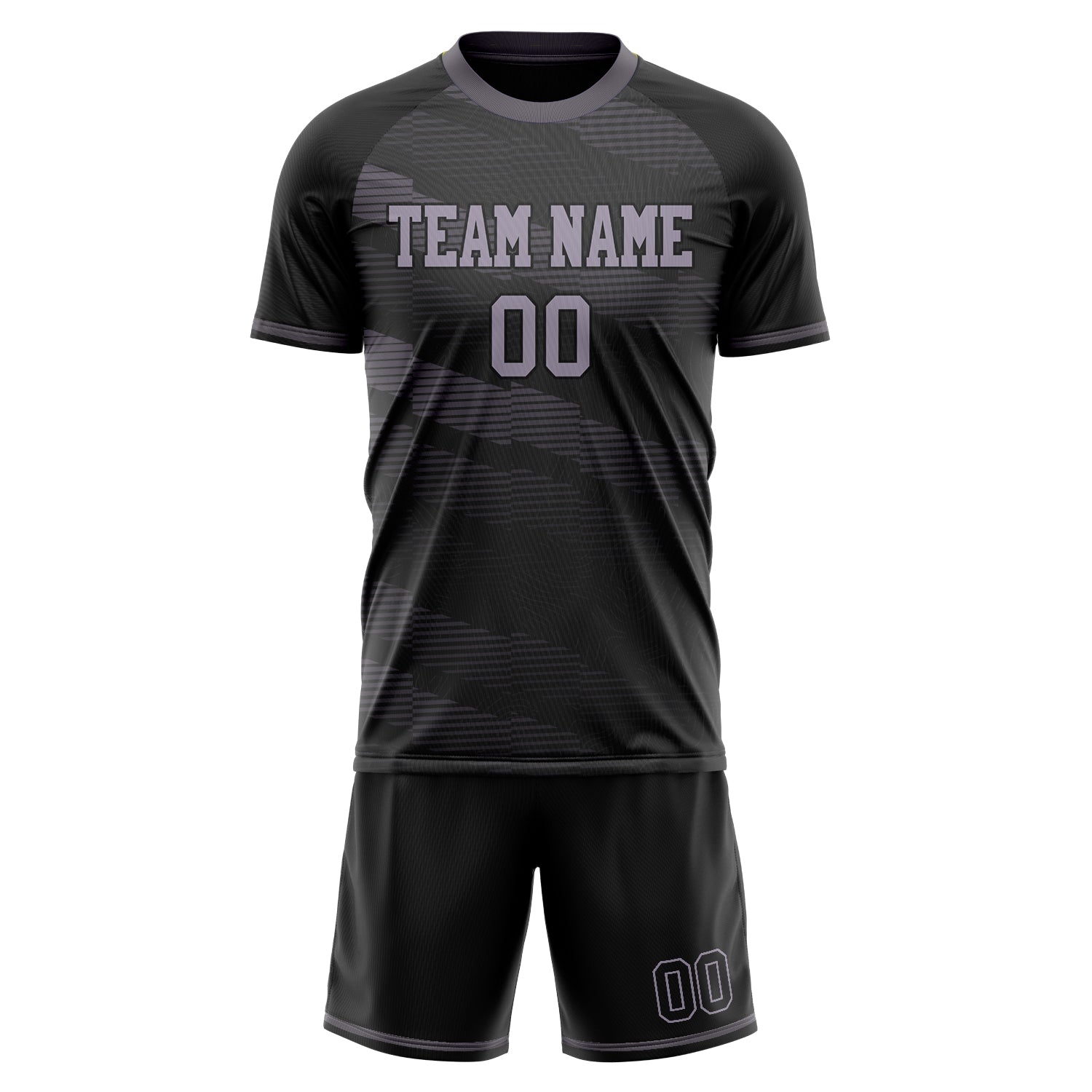 Custom Black Purple GeometricalPattern Soccer Jersey