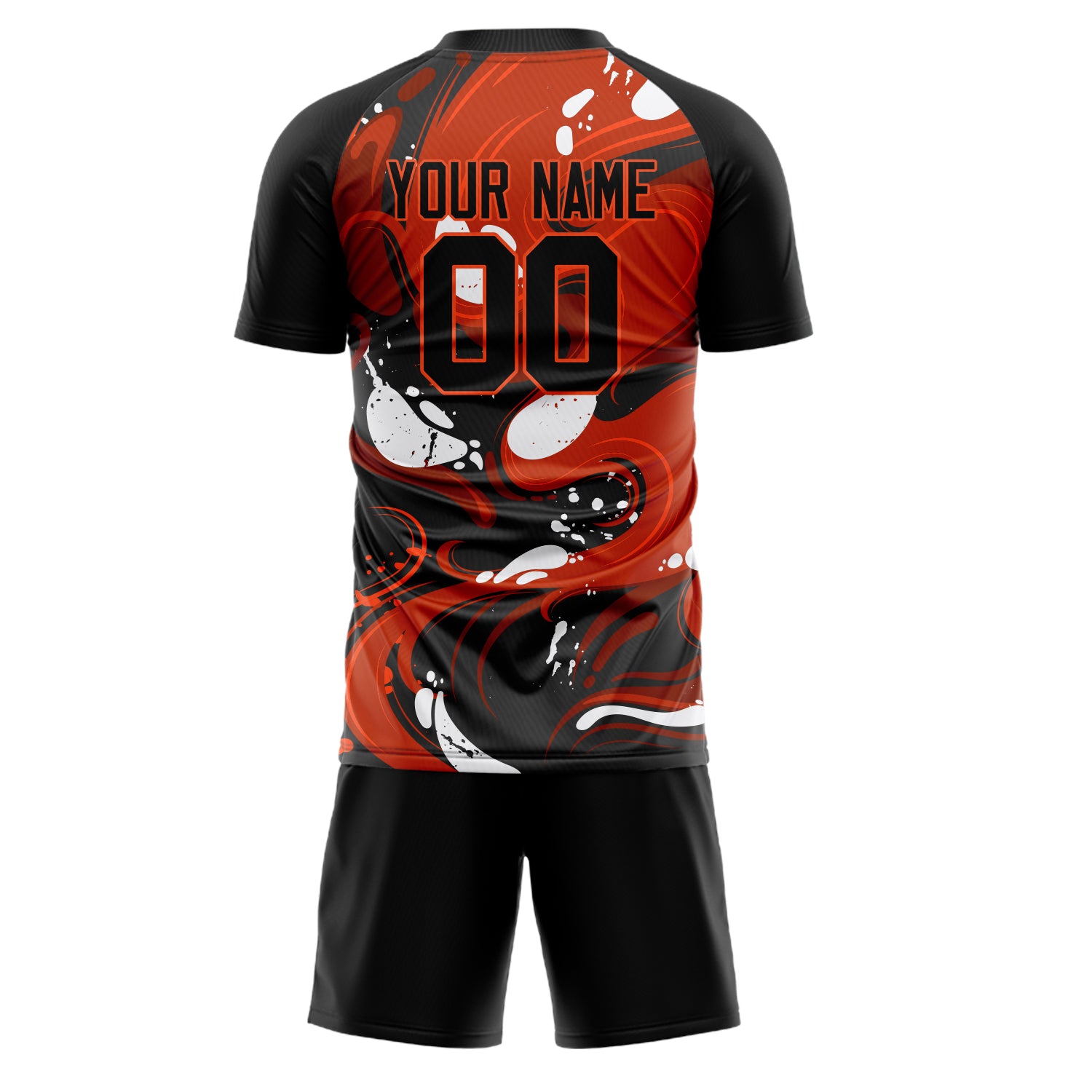 Custom Black Red GeometricalPattern Soccer Jersey