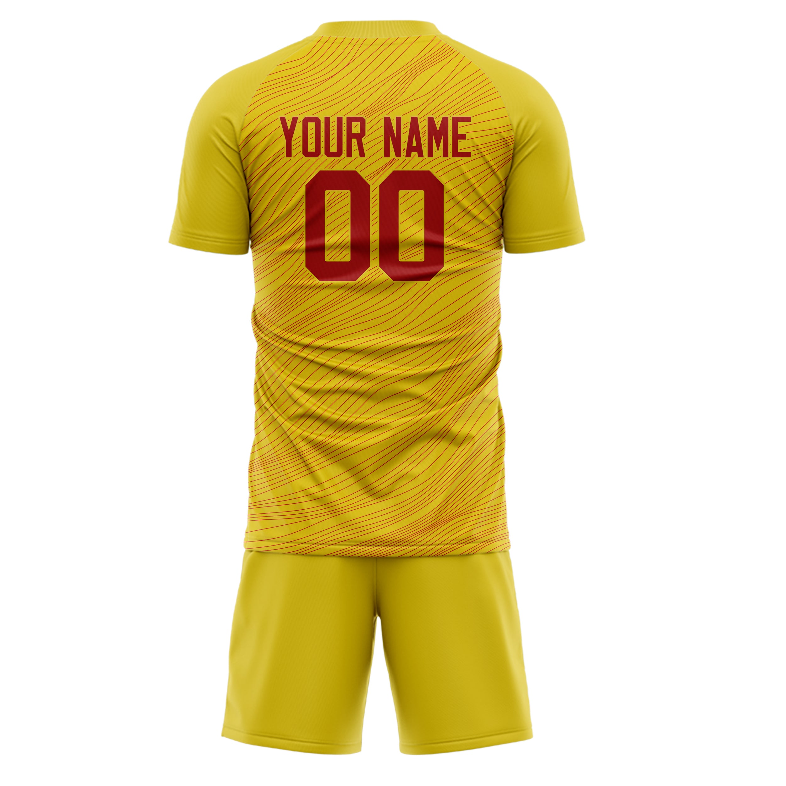 Custom Gold Red GeometricalPattern Soccer Jersey