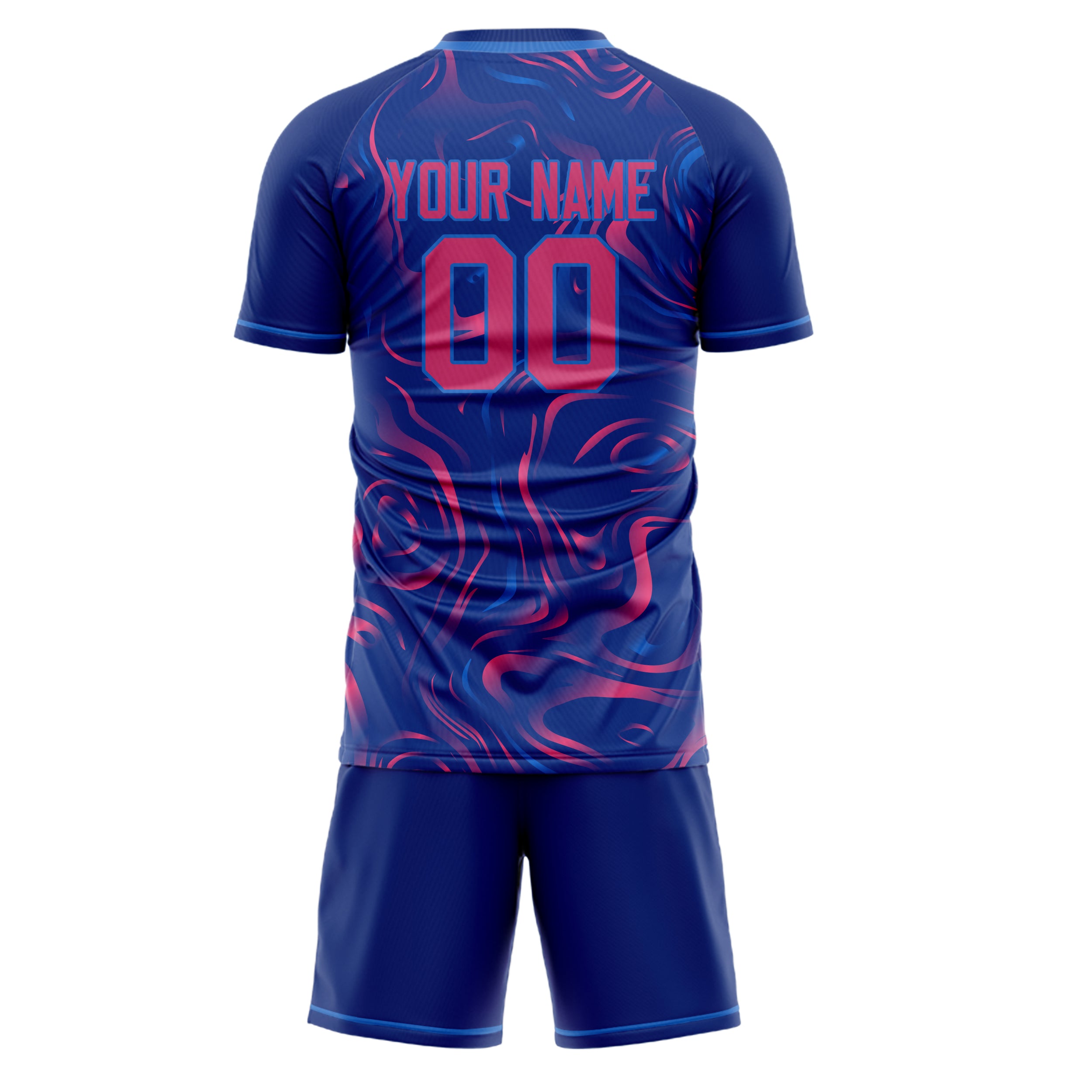 Custom Royal Pink GeometricalPattern Soccer Jersey