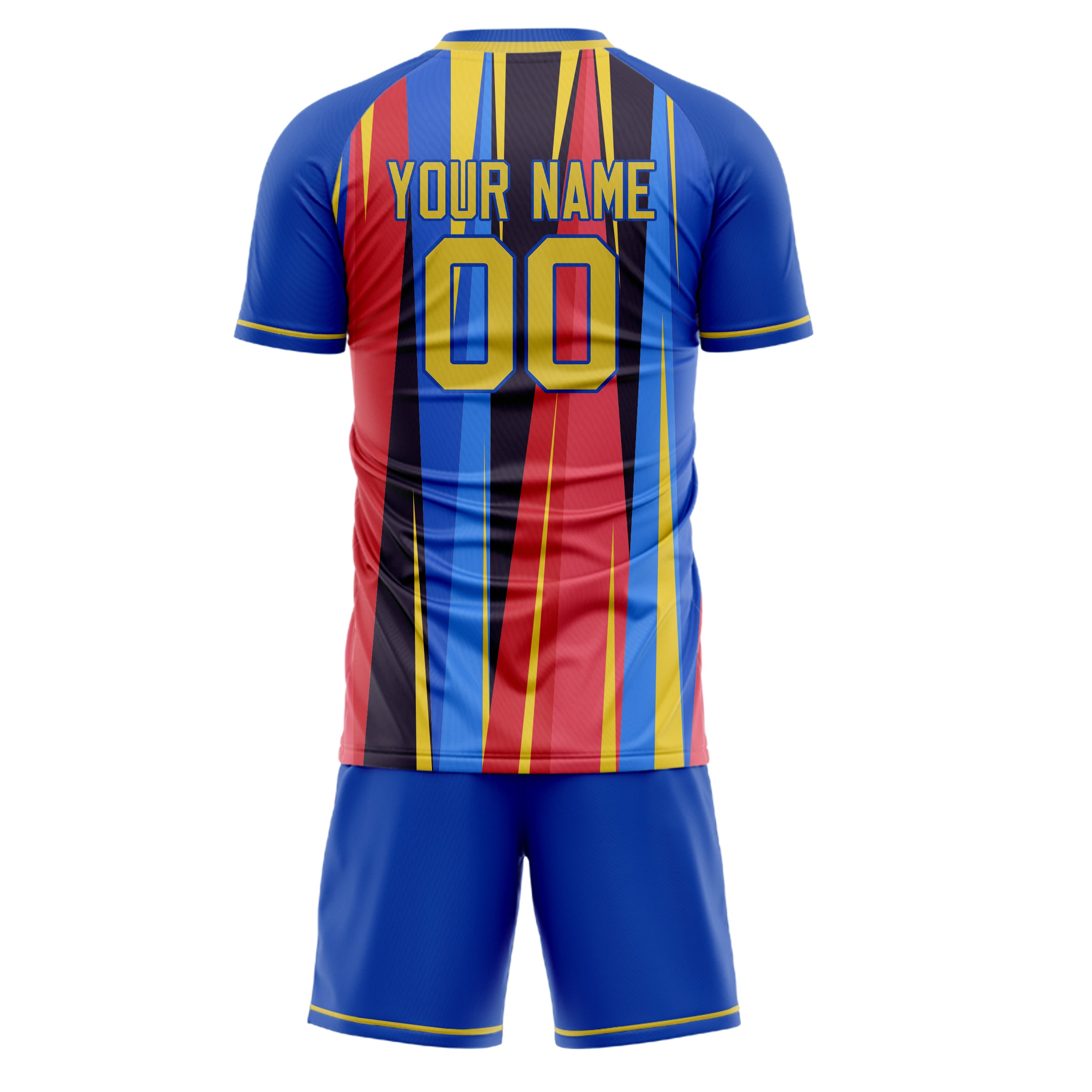 Custom Royal Gold GeometricalPattern Soccer Jersey