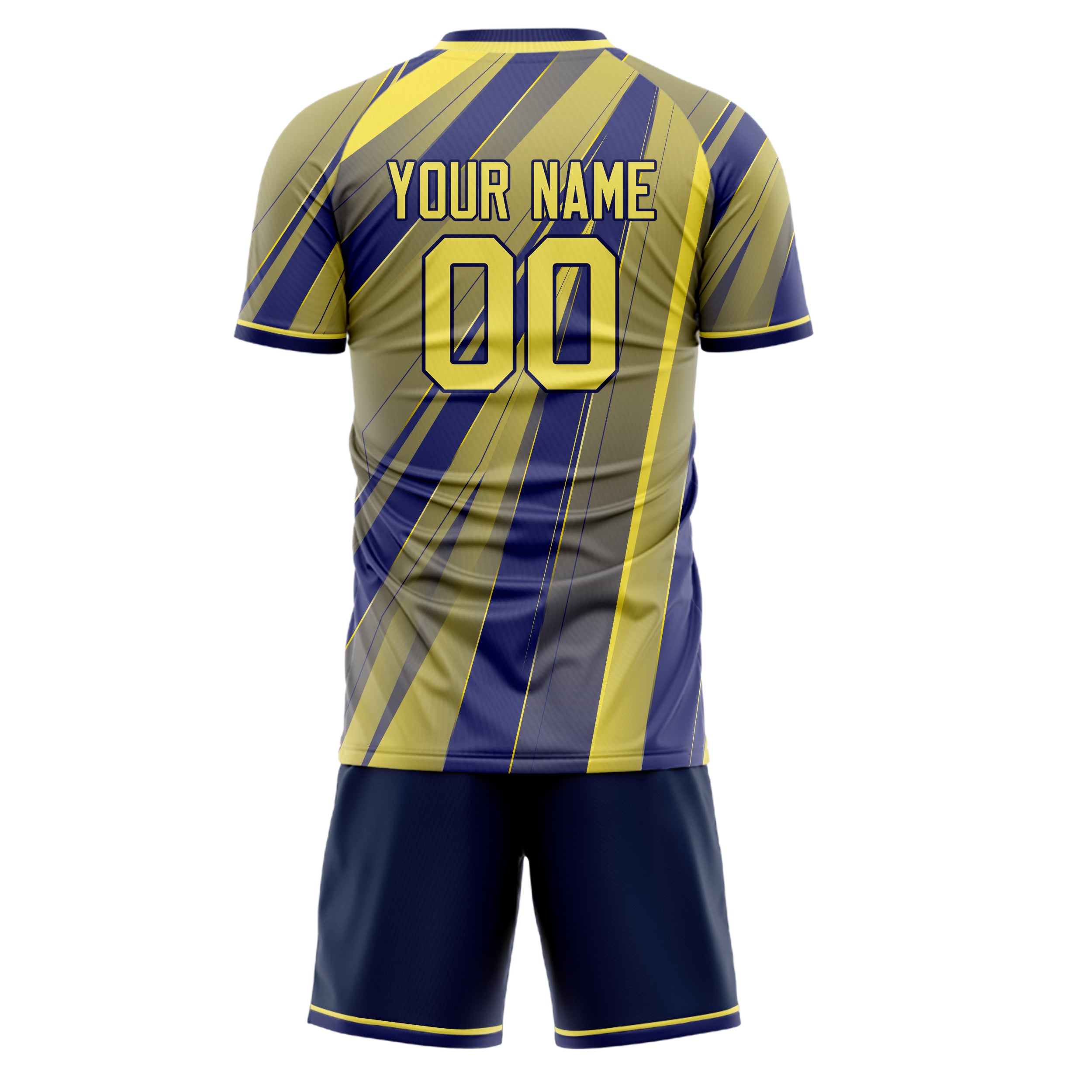 Custom Yellow Royal GeometricalPattern Soccer Jersey